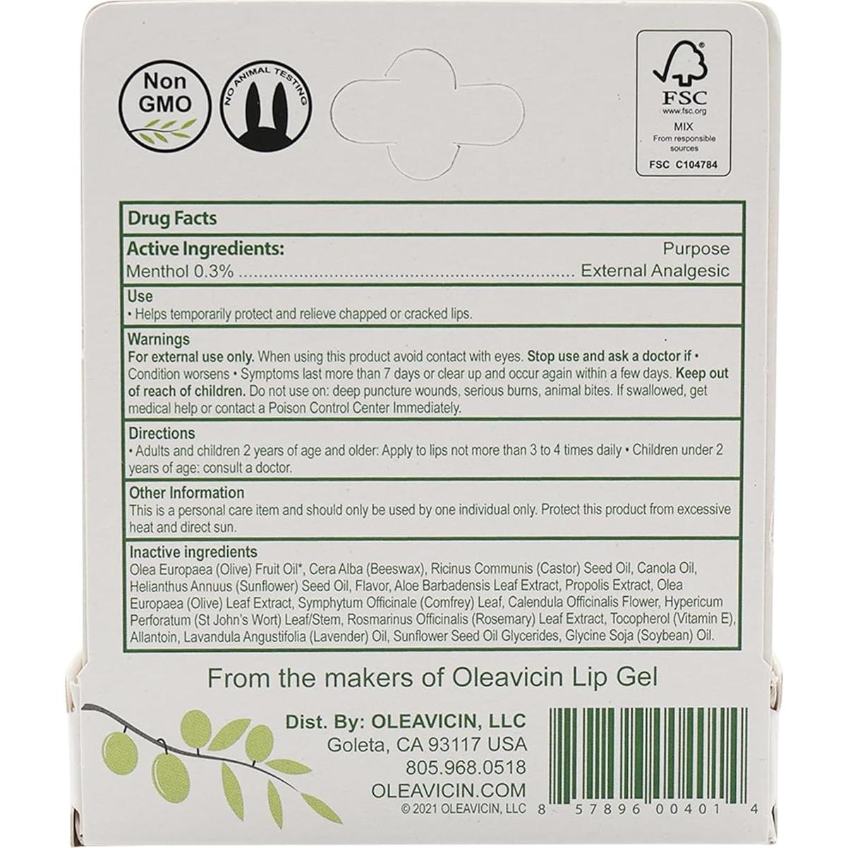 Bálsamo Labial Natural Oleavicin 4.25g | Hidratante Labios Secos