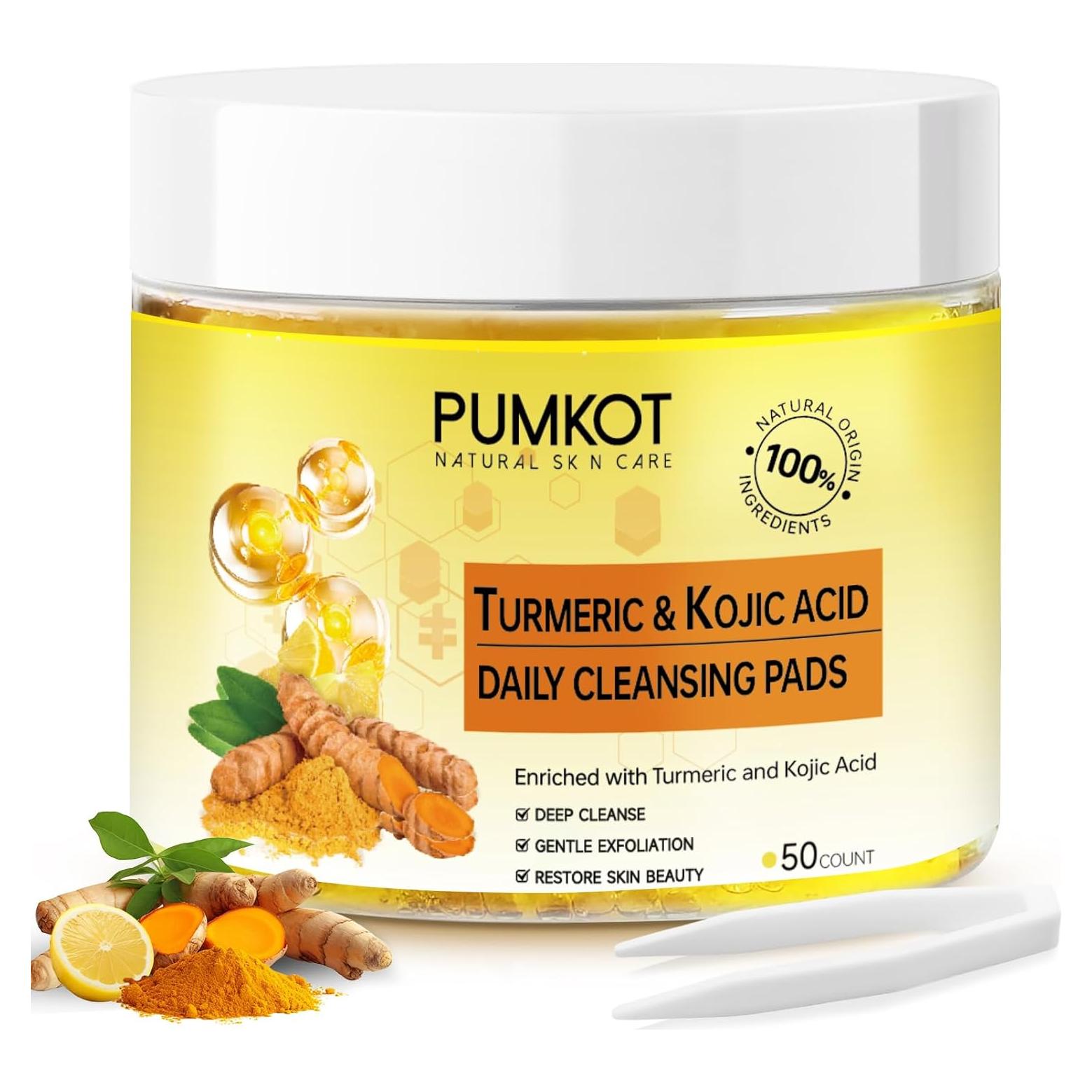 Discos Limpiadores de Ácido Kójico Pumkot con Cúrcuma 50 Piezas