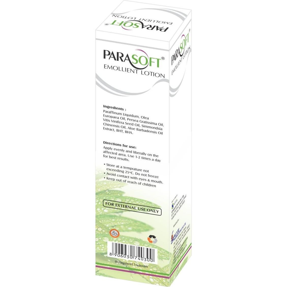 Loción Emoliente Parasoft 100ml - Semilla de Uva, Jojoba, Aloe Vera