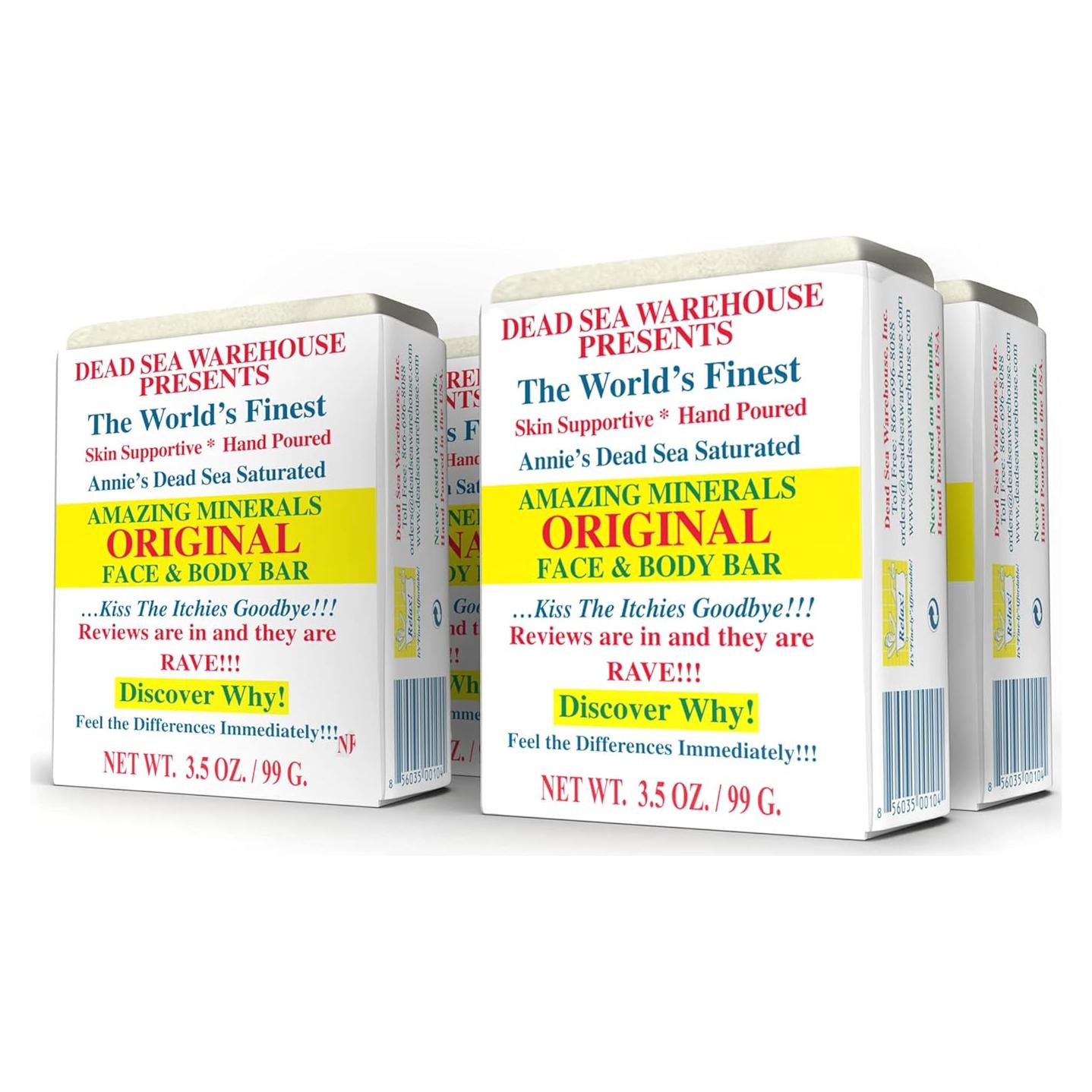 Jabón Mineral Hidratante Dead Sea Warehouse - 4 Unidades 99g