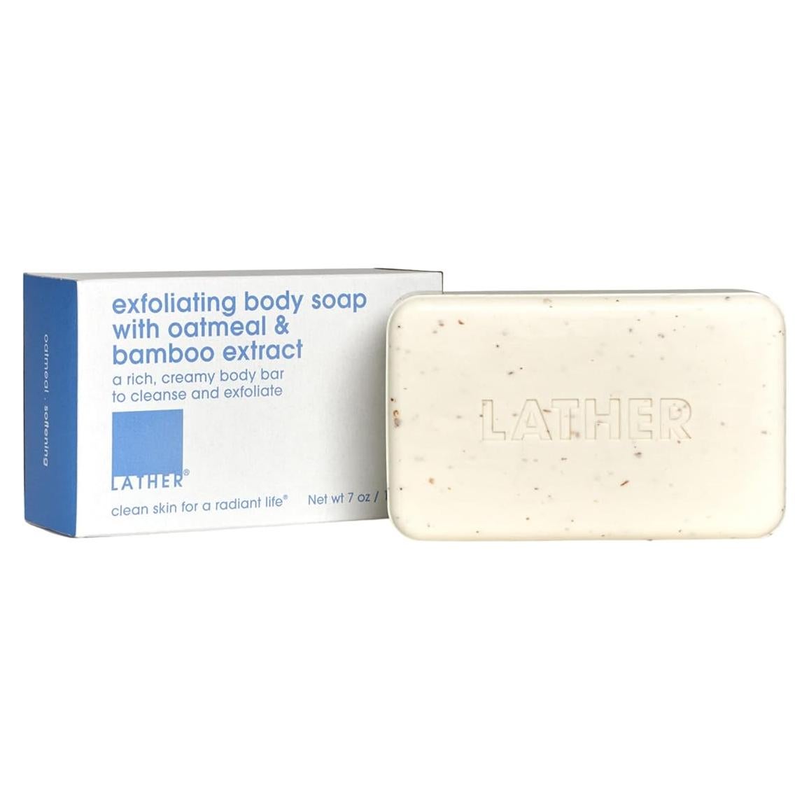 Jabón Exfoliante Corporal LATHER con Avena y Bambú - 198 g