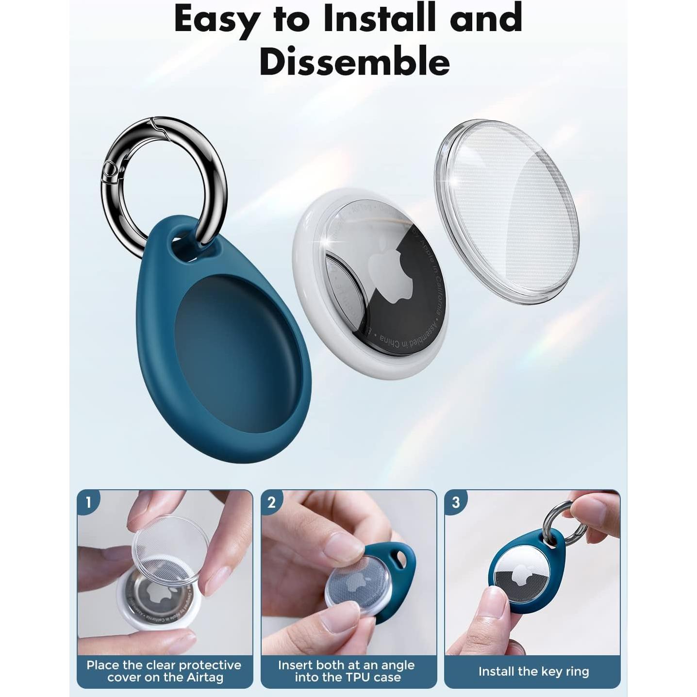 Soporte UNBREAKcable para Apple AirTag - 4 Fundas TPU