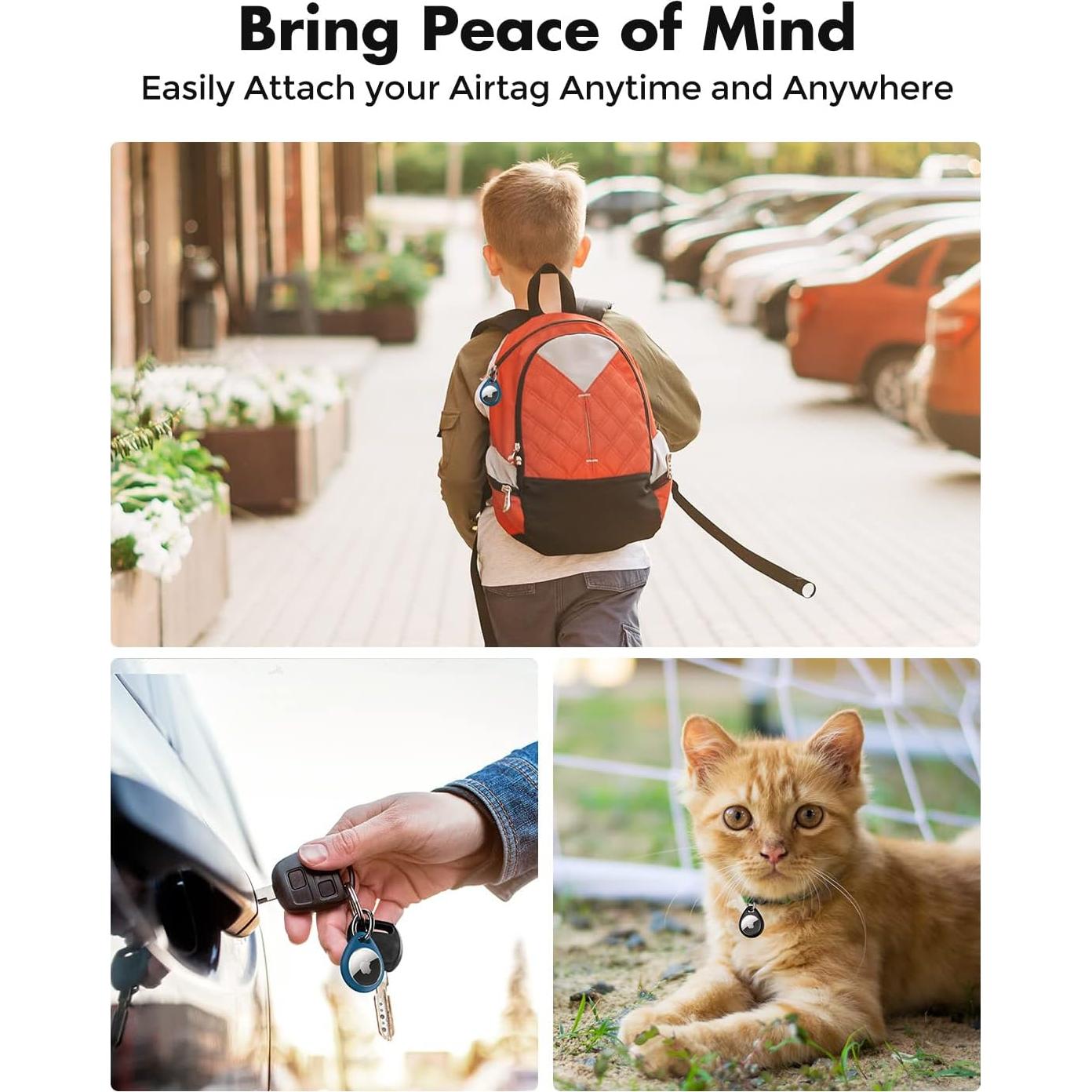 Soporte UNBREAKcable para Apple AirTag - 4 Fundas TPU