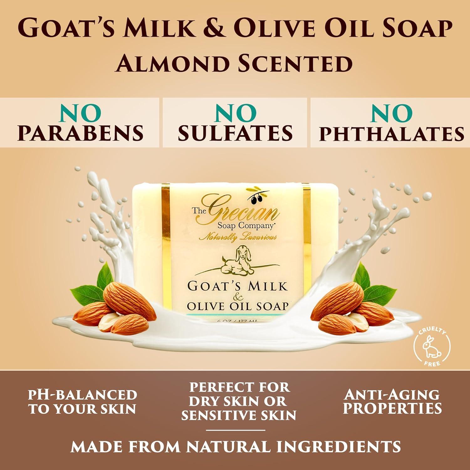 Cesta de Regalo Deluxe The Grecian Soap Company - 6 Piezas Cuidado Piel Almendra