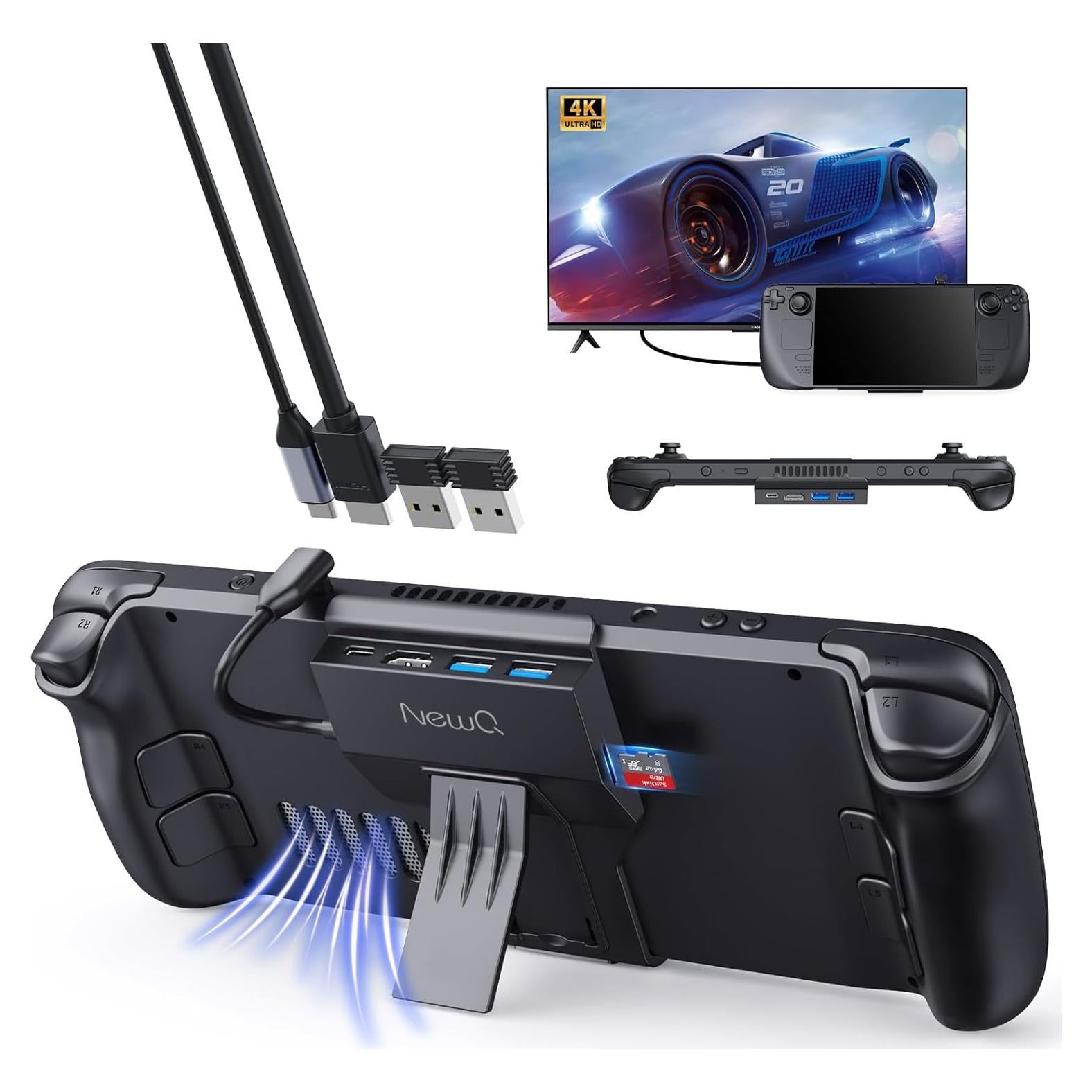 Dock Portátil NEWQ para Steam Deck 4K HDMI 5-en-1 USB-C