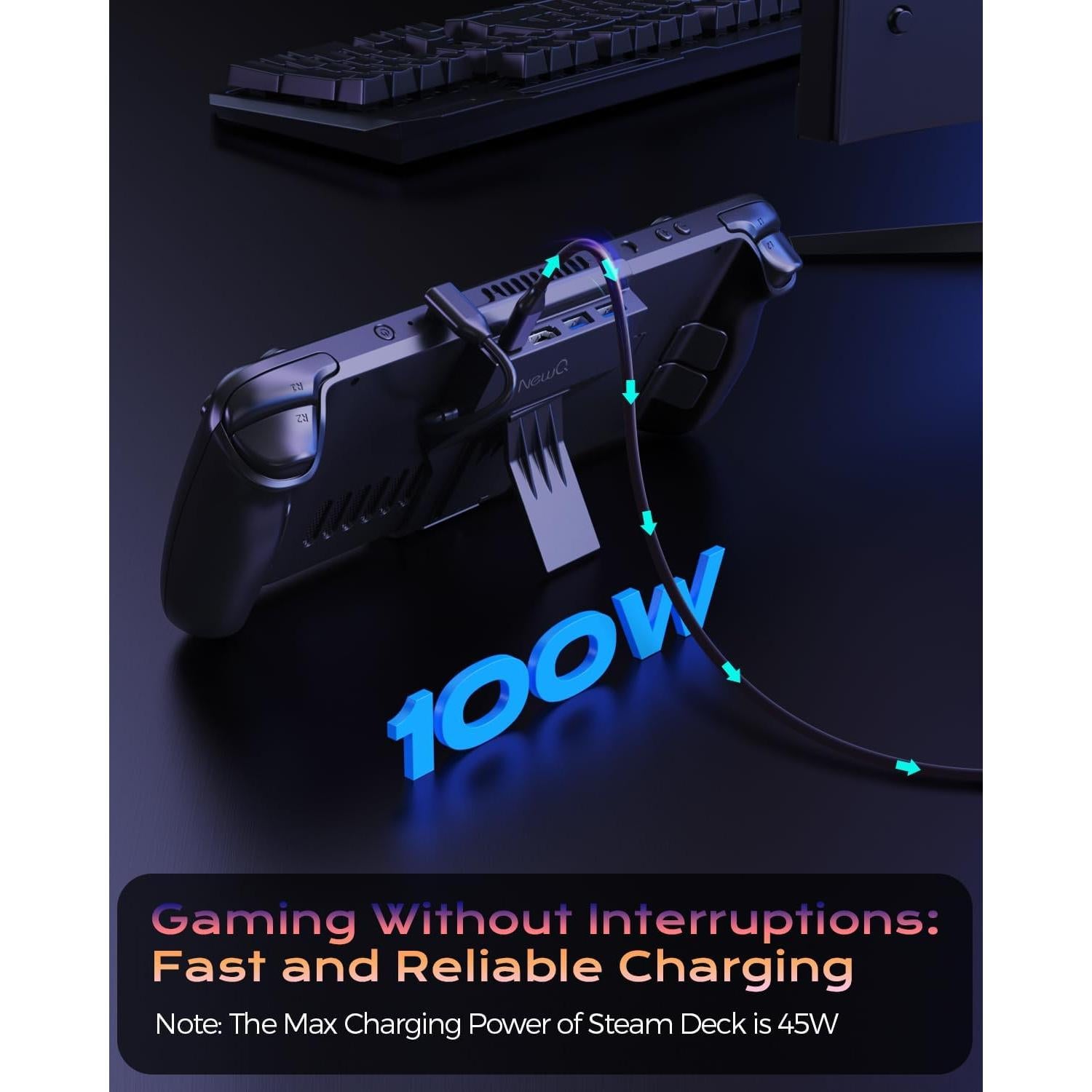 Dock Portátil NEWQ para Steam Deck 4K HDMI 5-en-1 USB-C