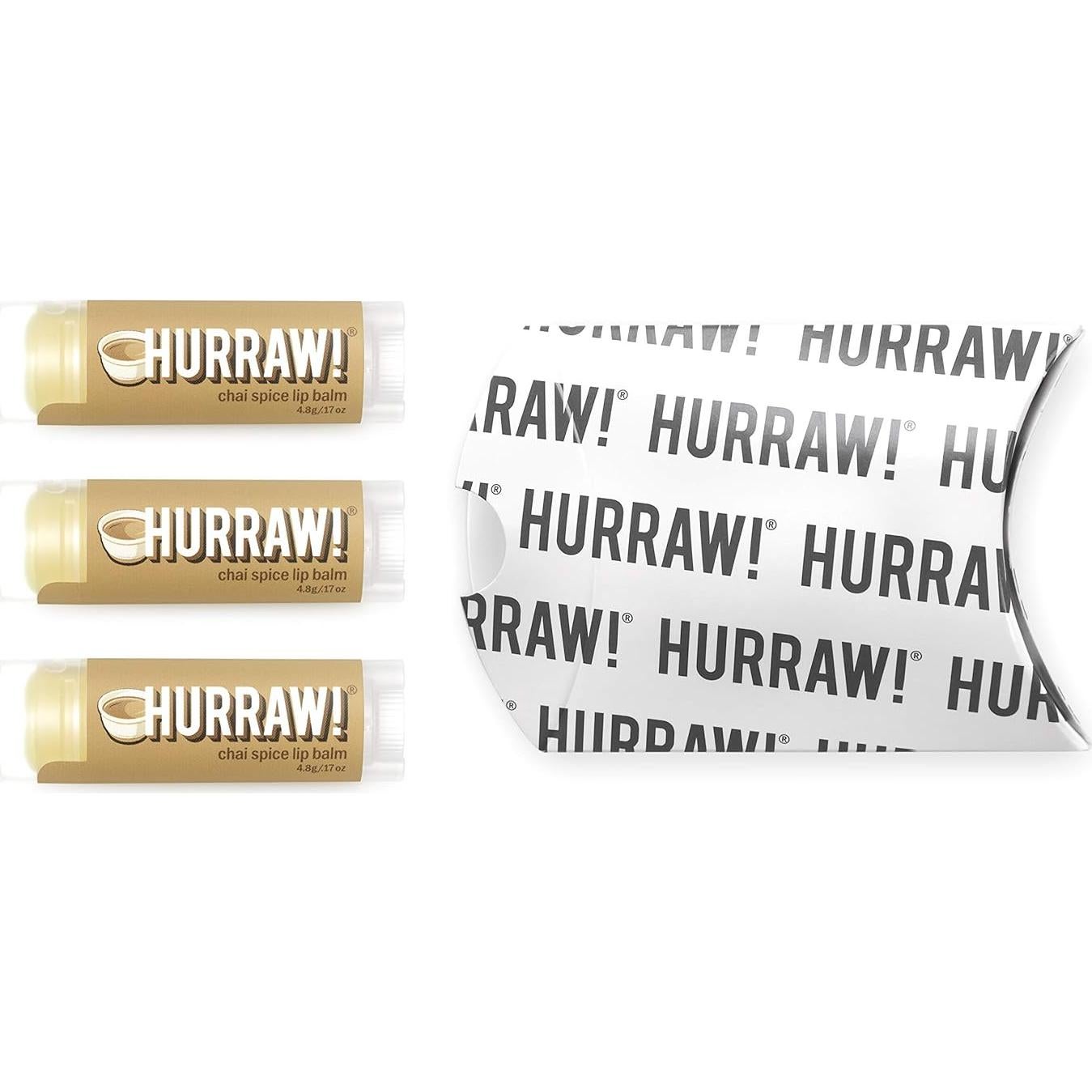 Bálsamo Labial Orgánico Hurraw! Especias Chai - Paquete de 3