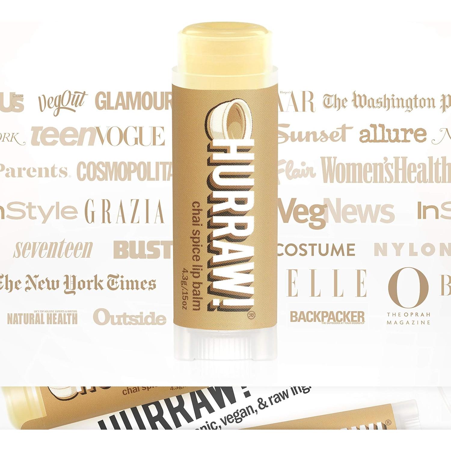 Bálsamo Labial Orgánico Hurraw! Especias Chai - Paquete de 3