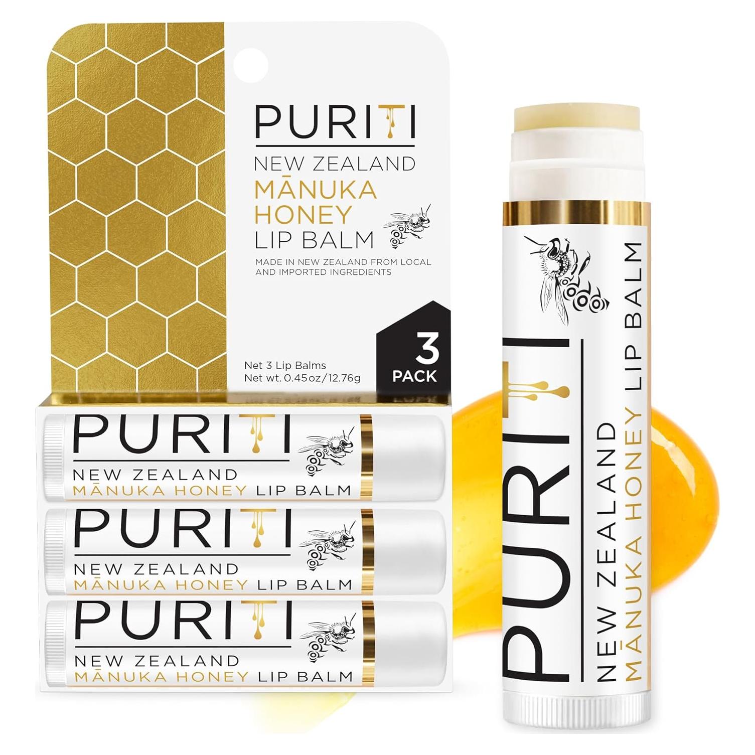 Bálsamo Labial PURITI Miel de Manuka 3pack Hidratante 40g