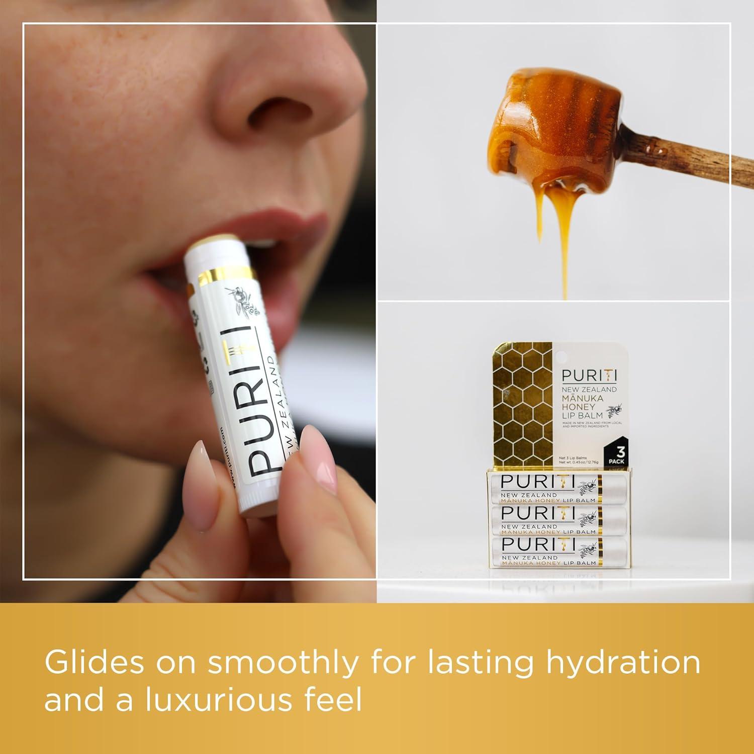Bálsamo Labial PURITI Miel de Manuka 3pack Hidratante 40g