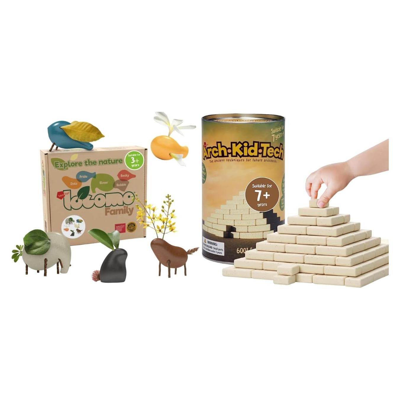 Set Educativo de Construcción Taksa Toys 122 Piezas + 5 Animales