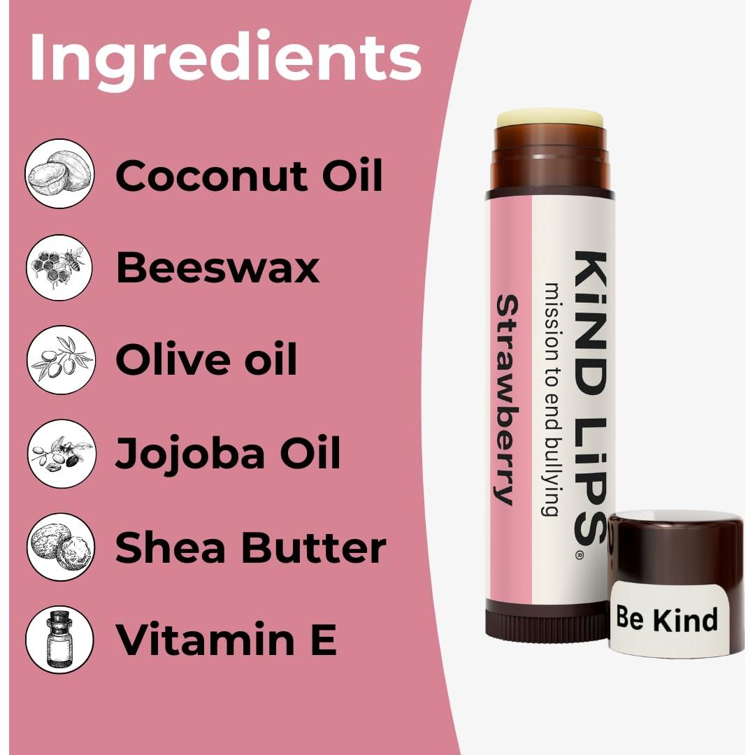 Bálsamo Labial Orgánico Kind Lips 4-Pack - Sin Gluten, Natural