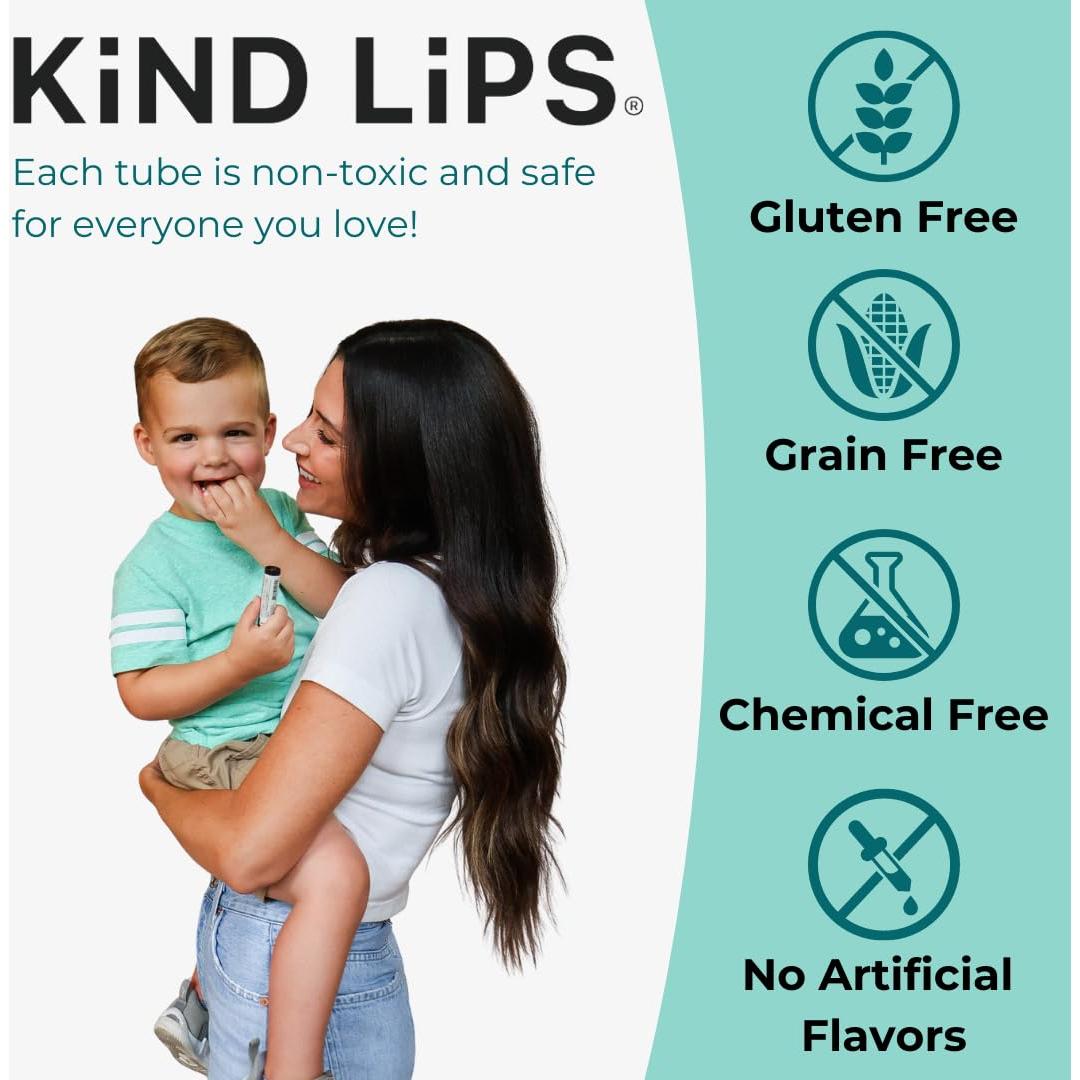 Bálsamo Labial Orgánico Kind Lips 4-Pack - Sin Gluten, Natural