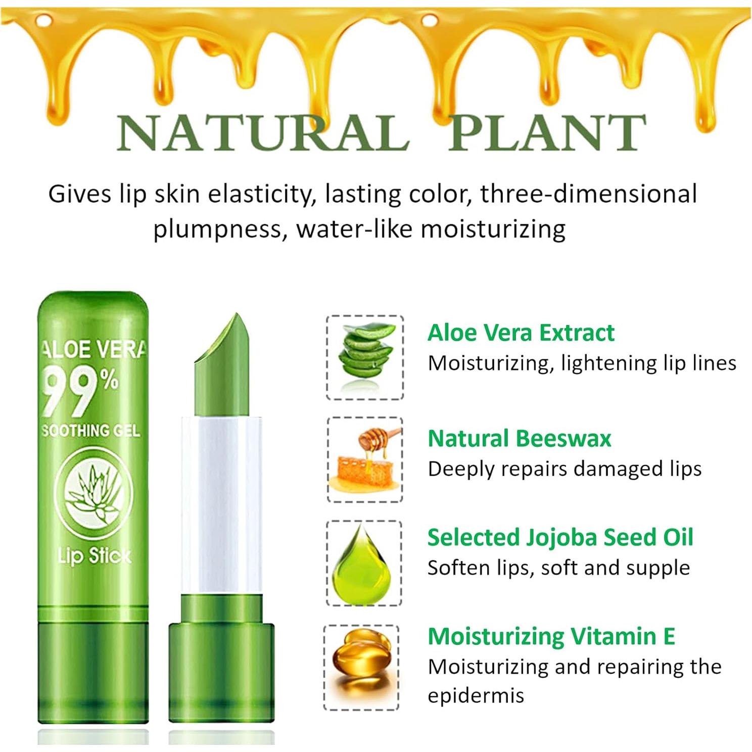 Pintalabios Hidratante de Aloe Vera BKPPLZP - 3 Piezas