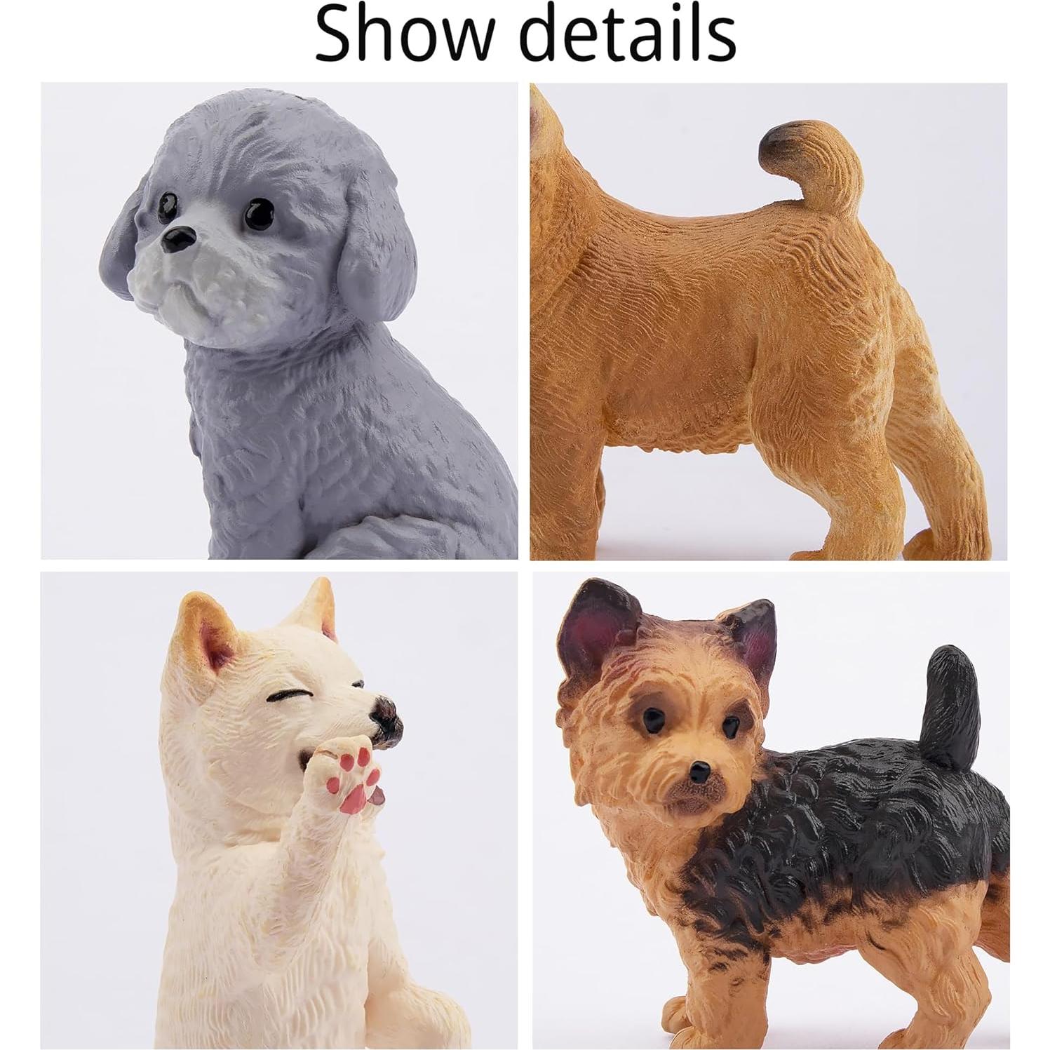 Juego de 24 figuras de gatos y perros EYSCOTA