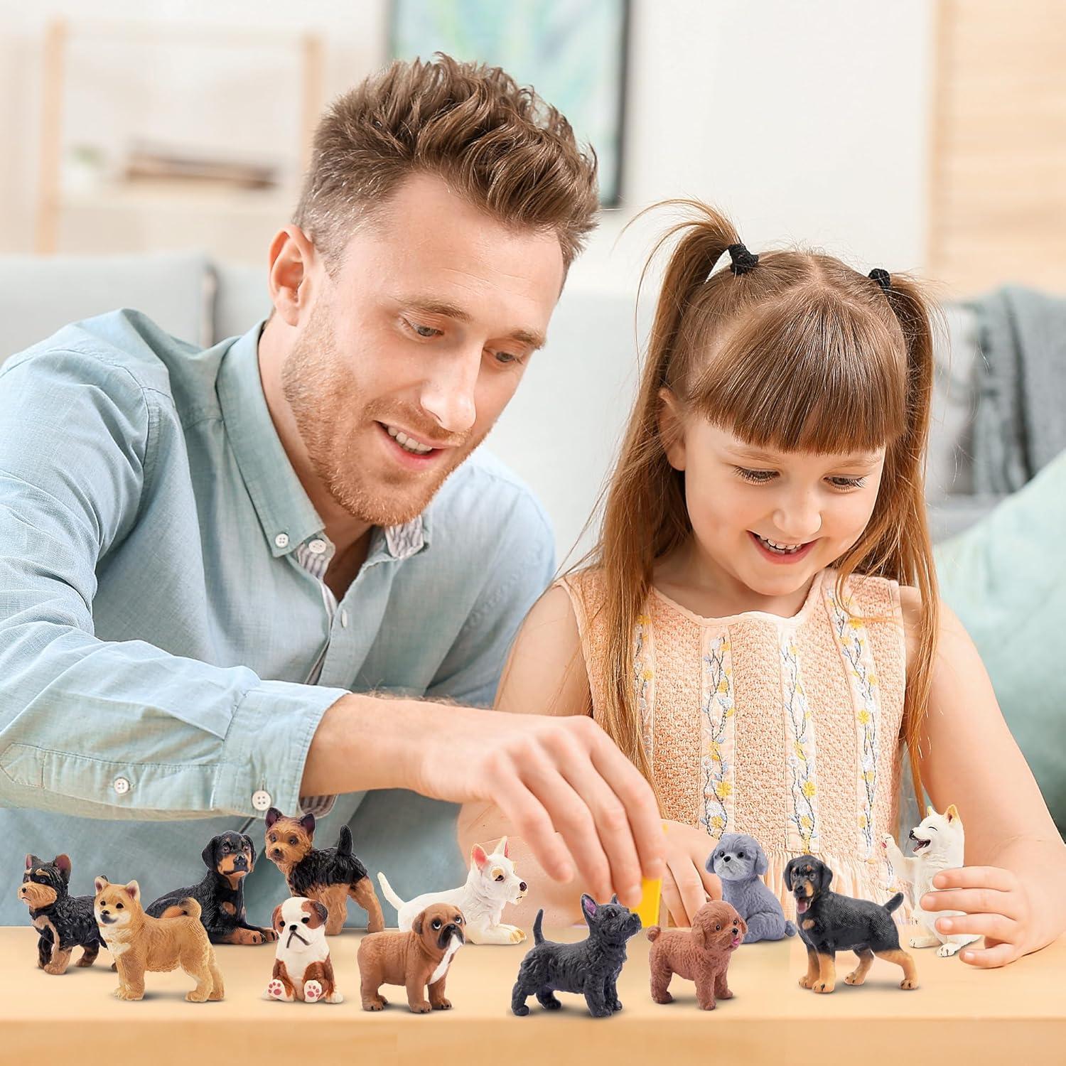 Juego de 24 figuras de gatos y perros EYSCOTA