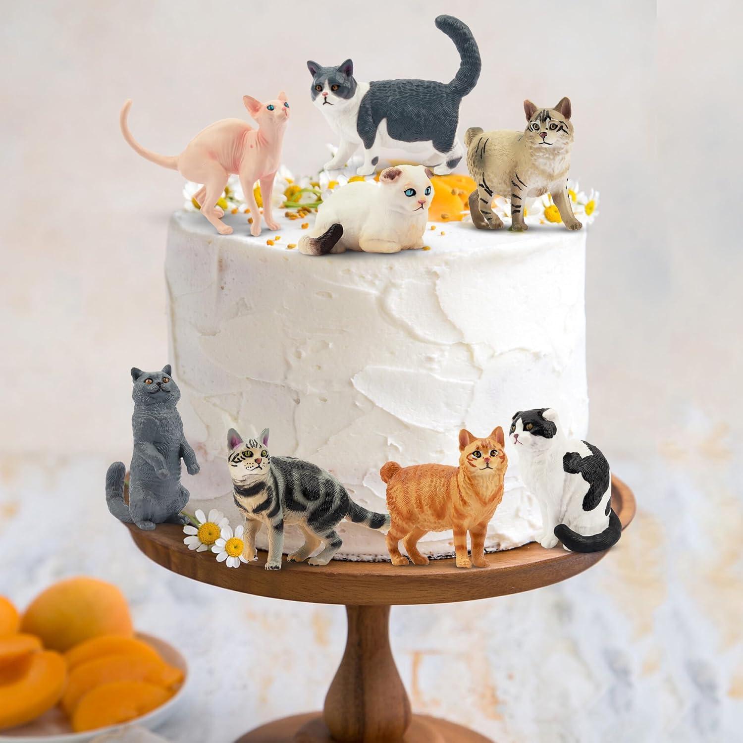 Juego de 24 figuras de gatos y perros EYSCOTA