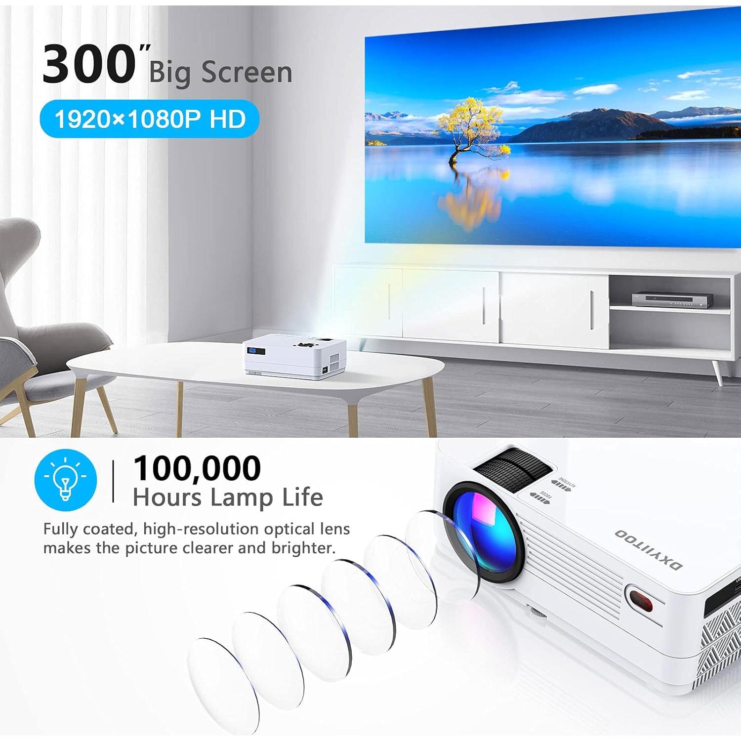 Proyector Full HD Dxyiitoo S3 1080P WiFi Bluetooth 12000 lm