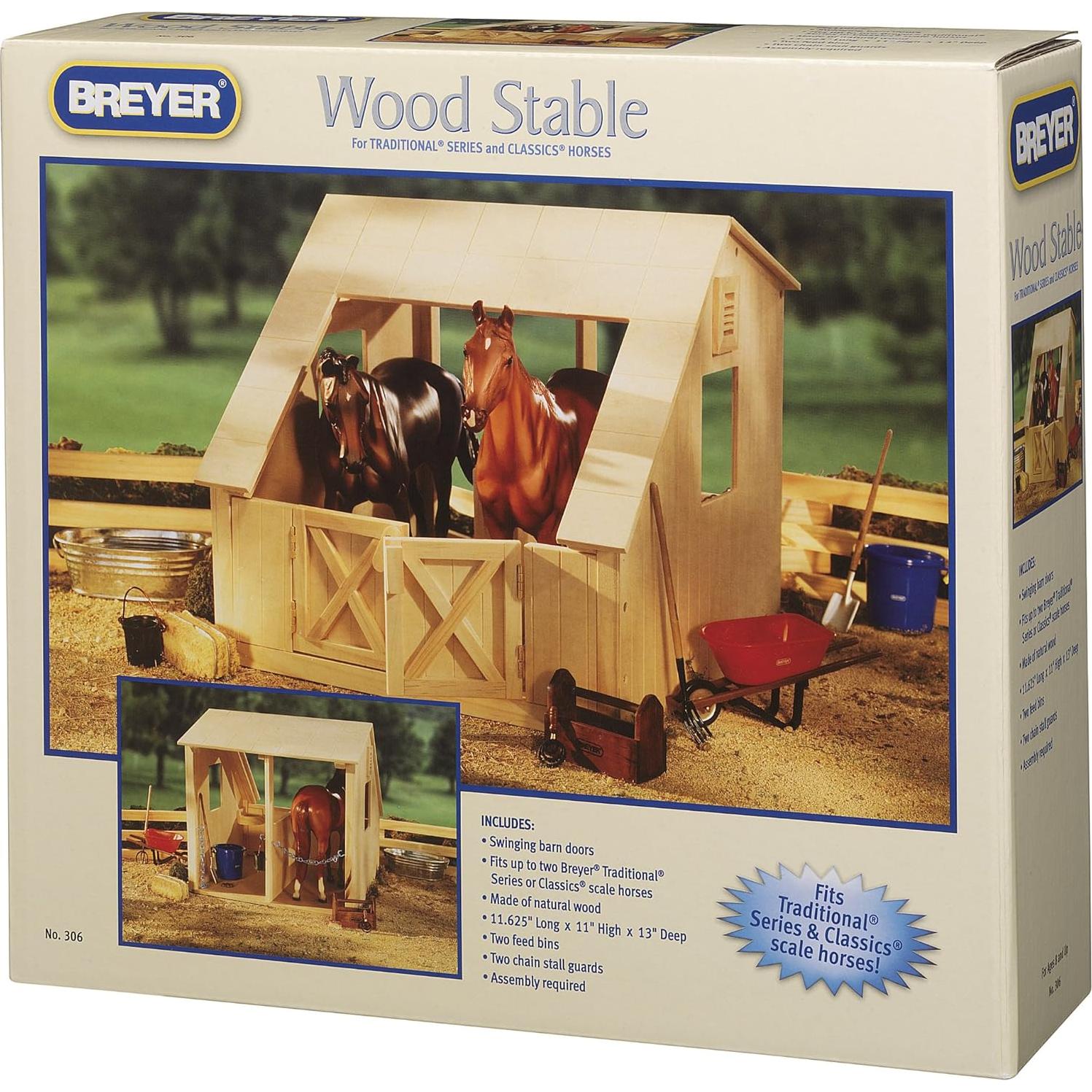 Breyer Traditional Series Wood Horse Stable Toy Model | 11.625L x 11" H x 13" D #306