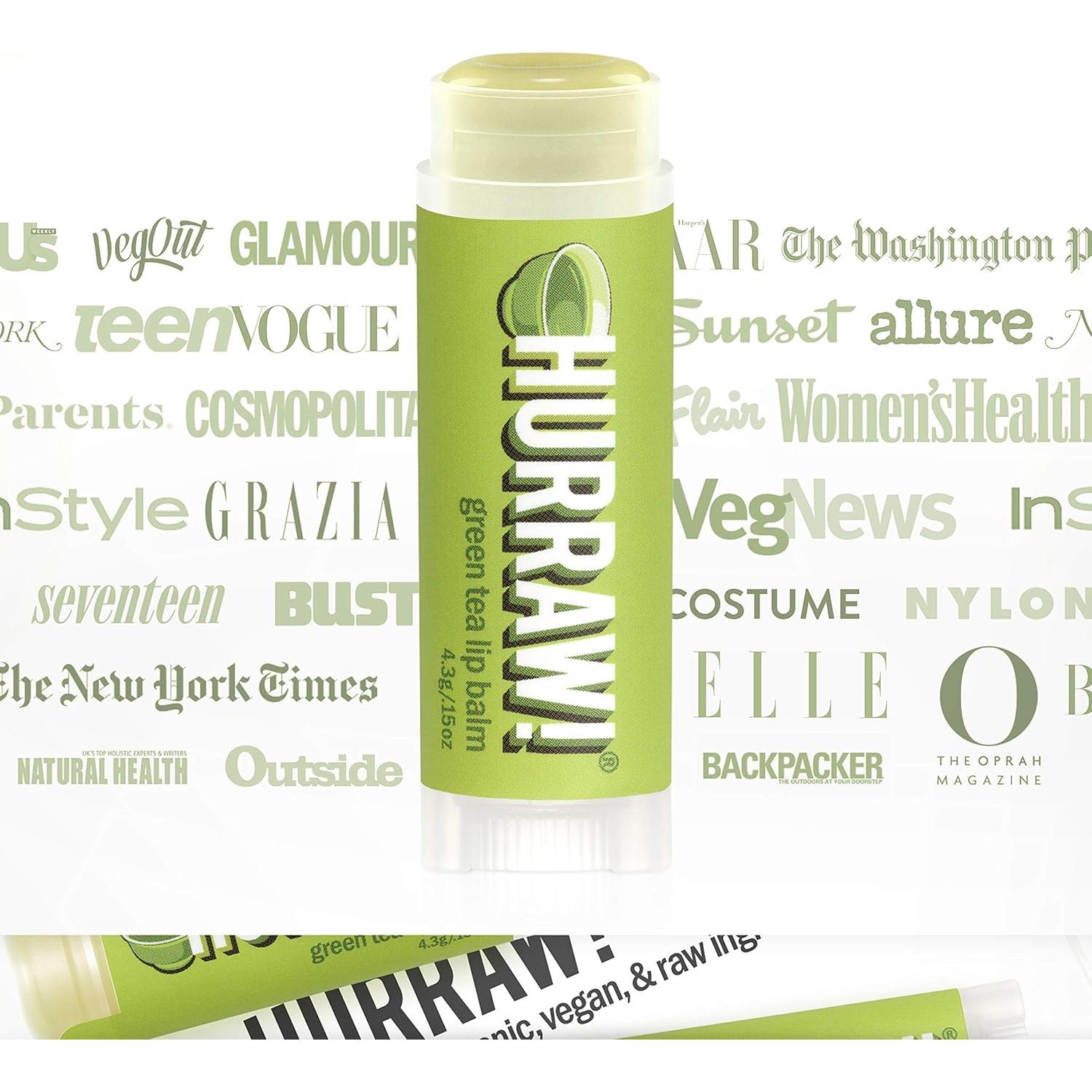 Bálsamo Labial Orgánico Hurraw! Té Verde - Paquete de 2