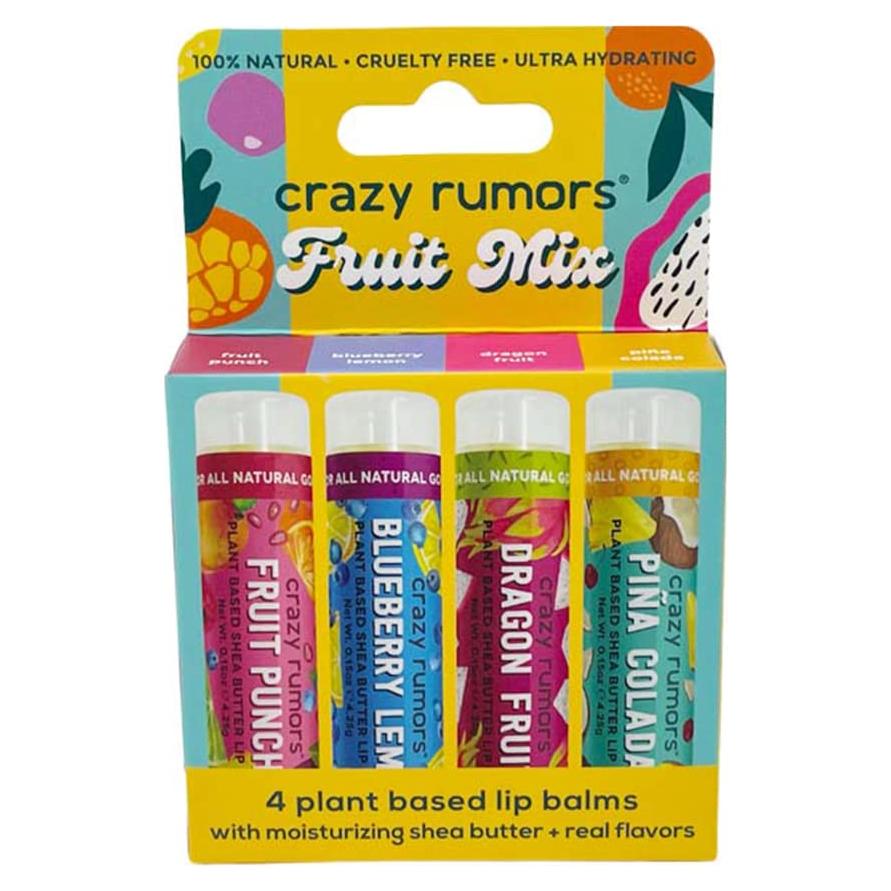 Bálsamo Labial Crazy Rumors 4-Pack Frutas 100% Natural