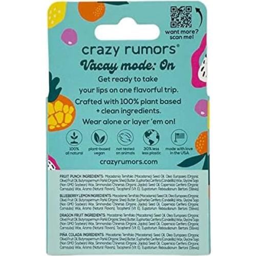 Bálsamo Labial Crazy Rumors 4-Pack Frutas 100% Natural