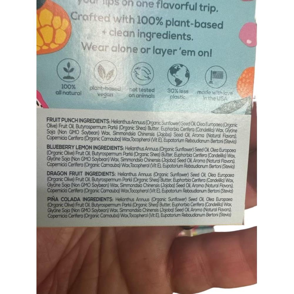 Bálsamo Labial Crazy Rumors 4-Pack Frutas 100% Natural