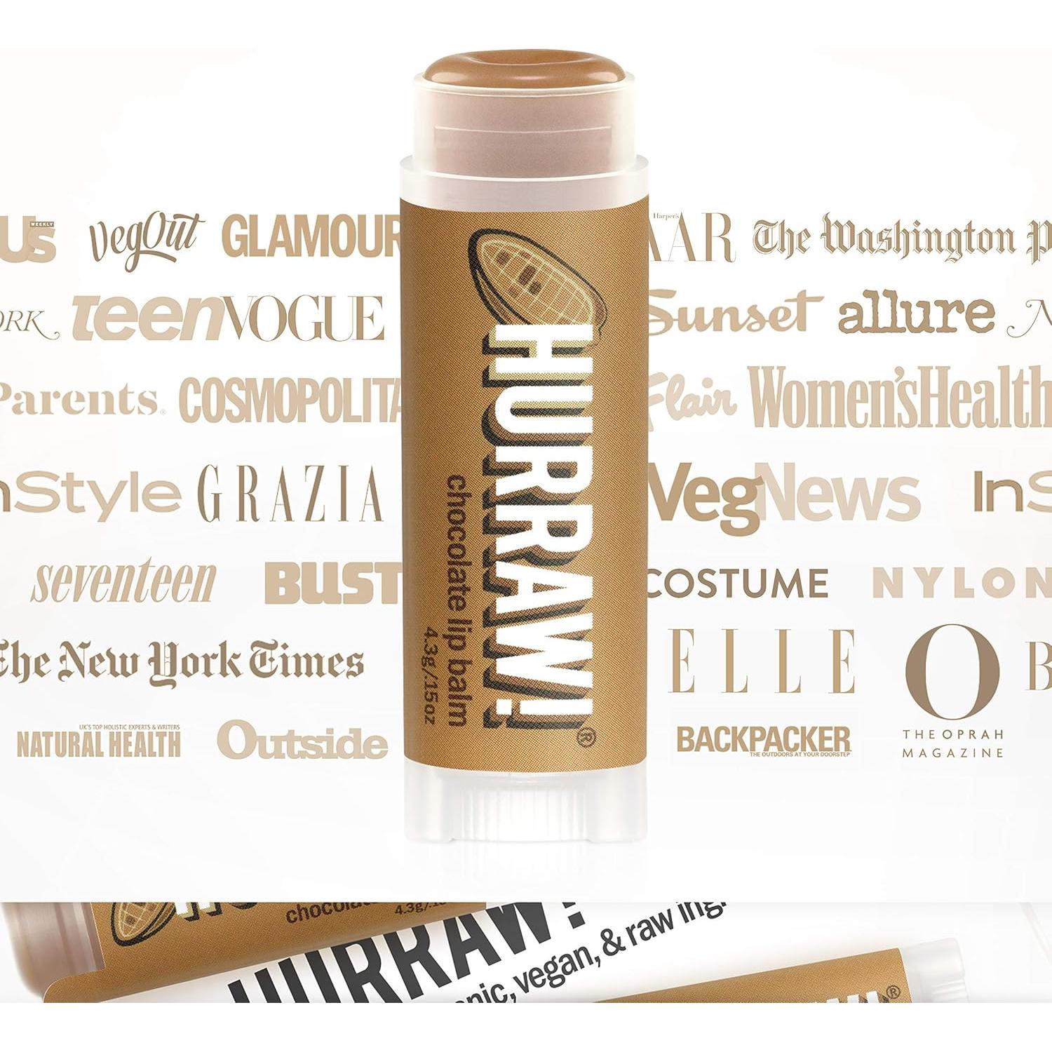 Bálsamo Labial Orgánico Hurraw! Chocolate - Paquete de 3