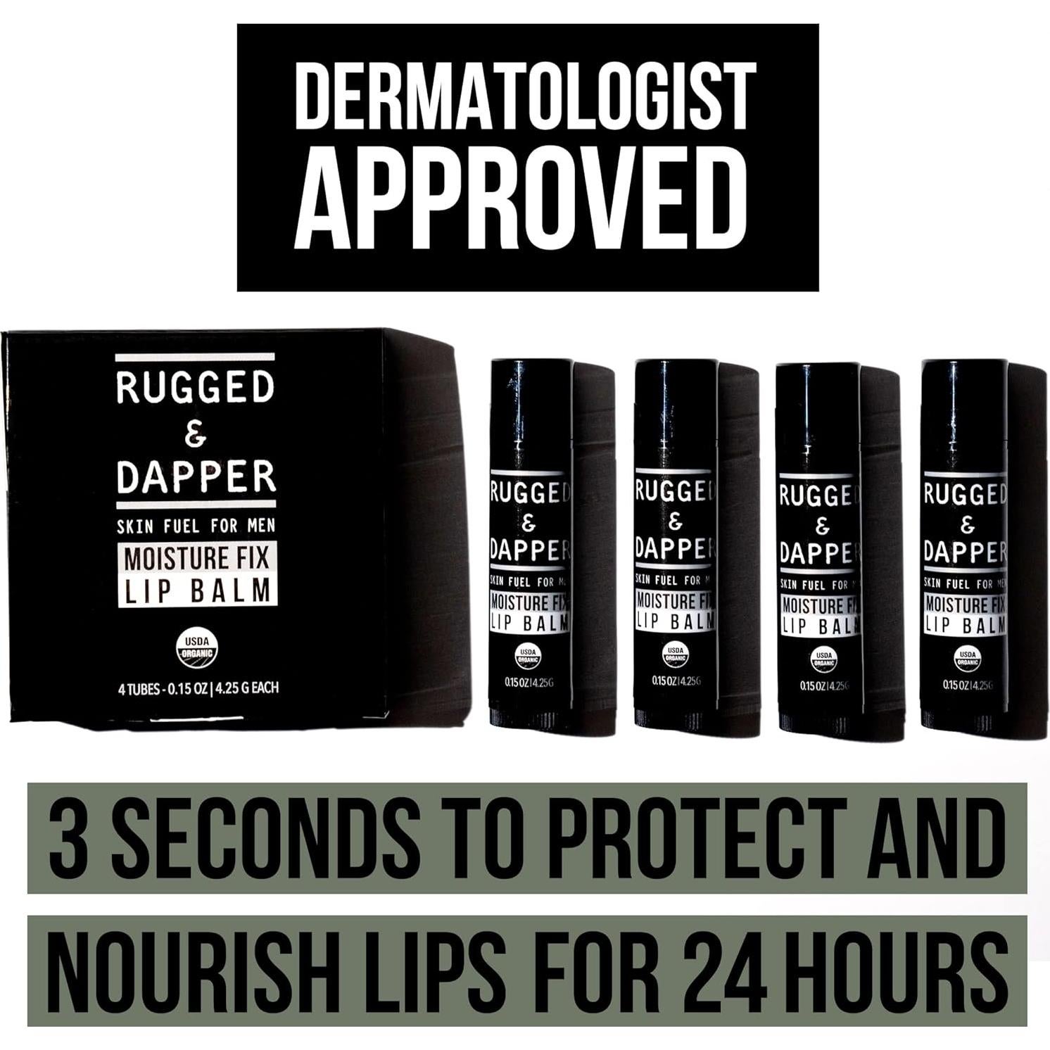 RUGGED & DAPPER Paquete de Cuidado Facial y Labial para Hombres