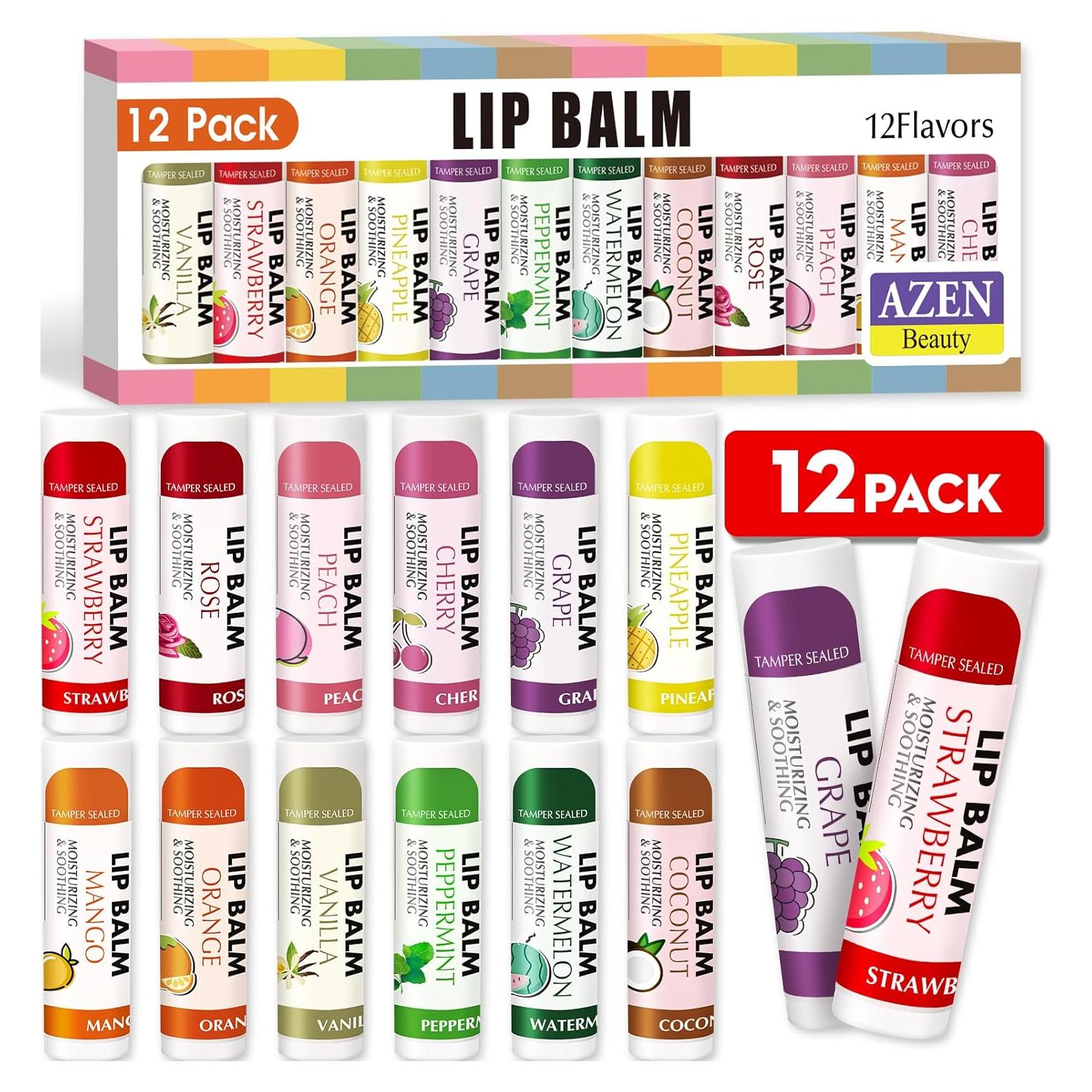 Bálsamo Labial Natural AZEN 12 Sabores Hidratante 4.25g