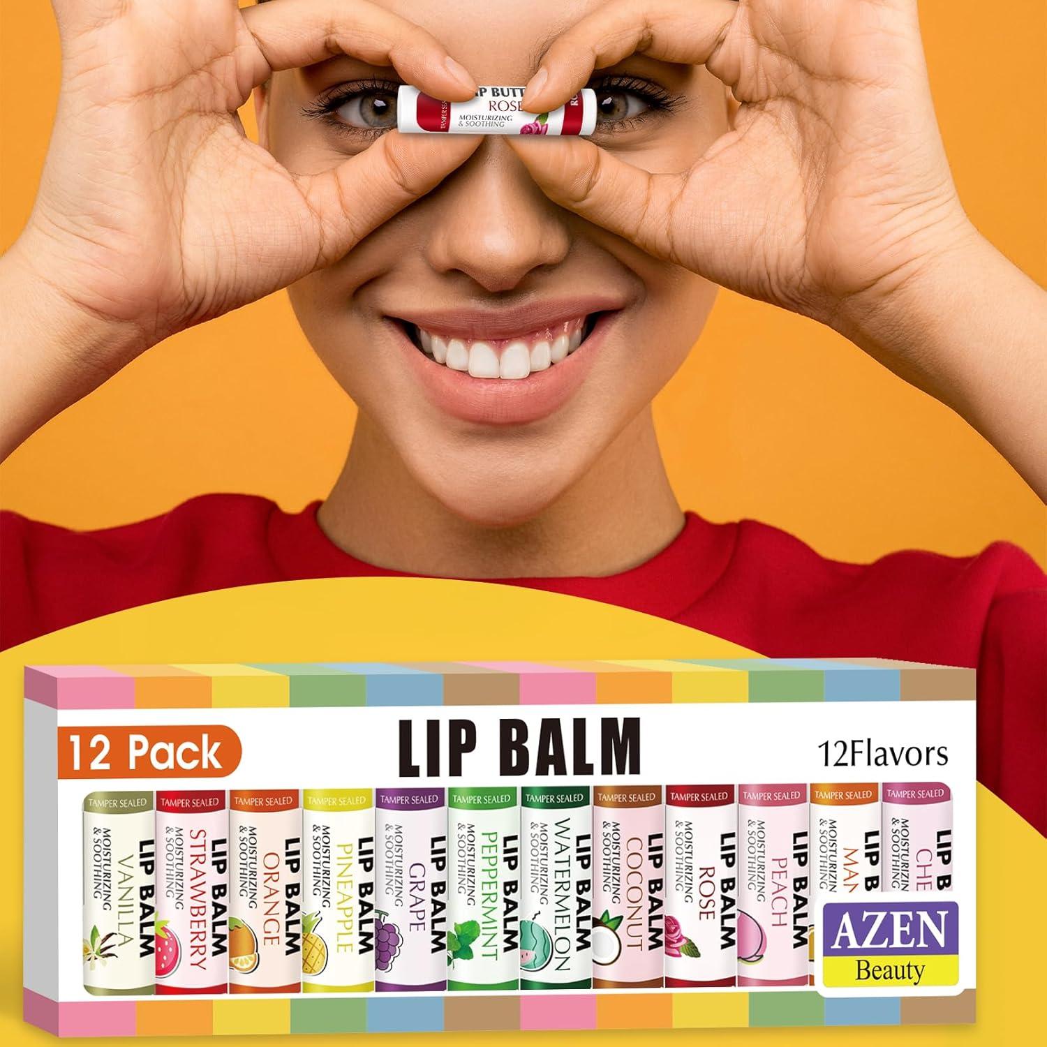 Bálsamo Labial Natural AZEN 12 Sabores Hidratante 4.25g