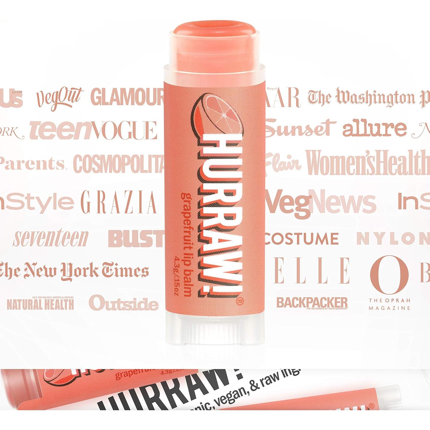 Bálsamo Labial Orgánico Hurraw! Pomelo - Paquete de 3 Tubos