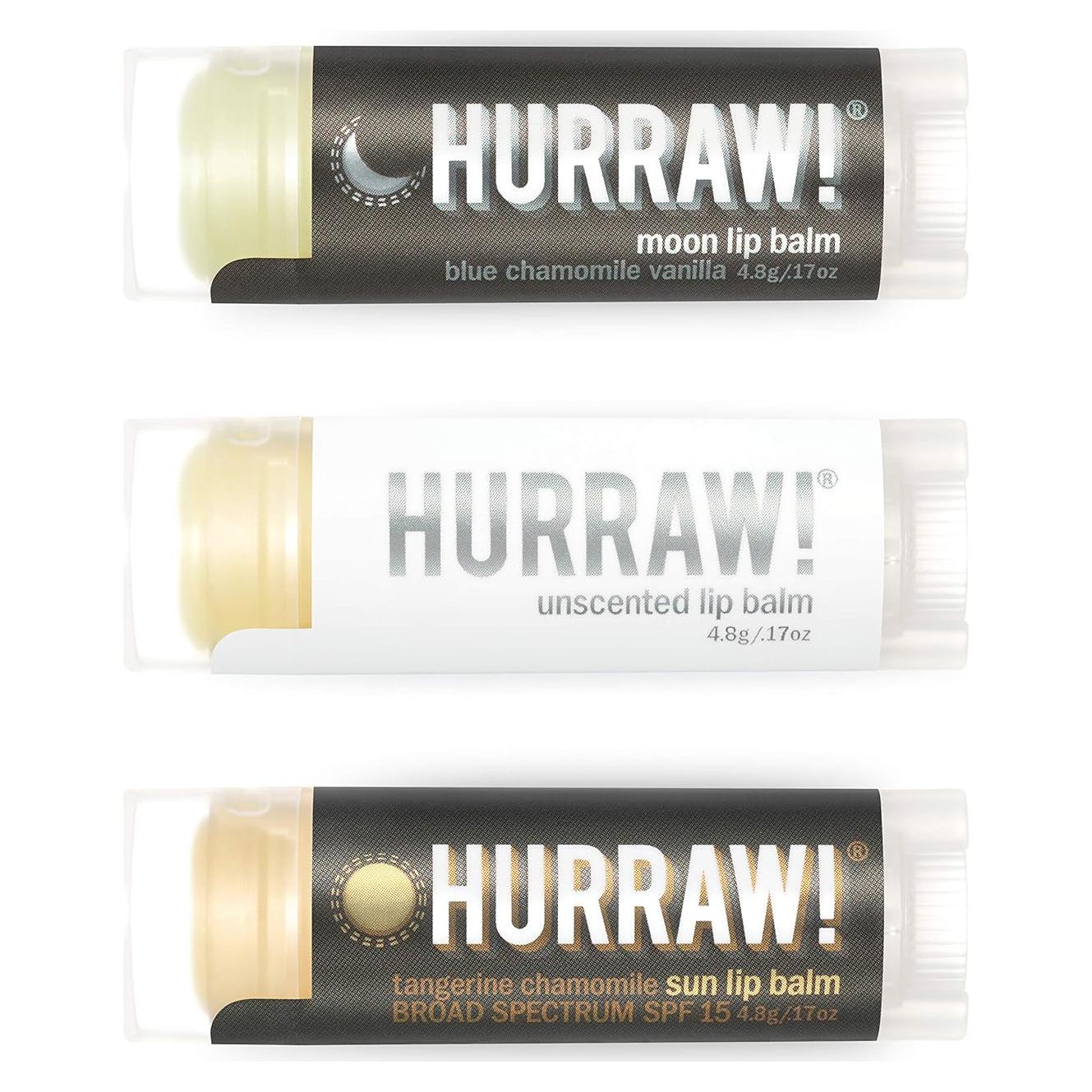 Bálsamos Labiales Hurraw! - Paquete de 3, Orgánico y Vegano