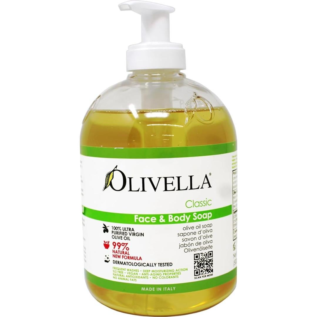 Jabón líquido de cara y cuerpo Olivella 2 x 500 ml