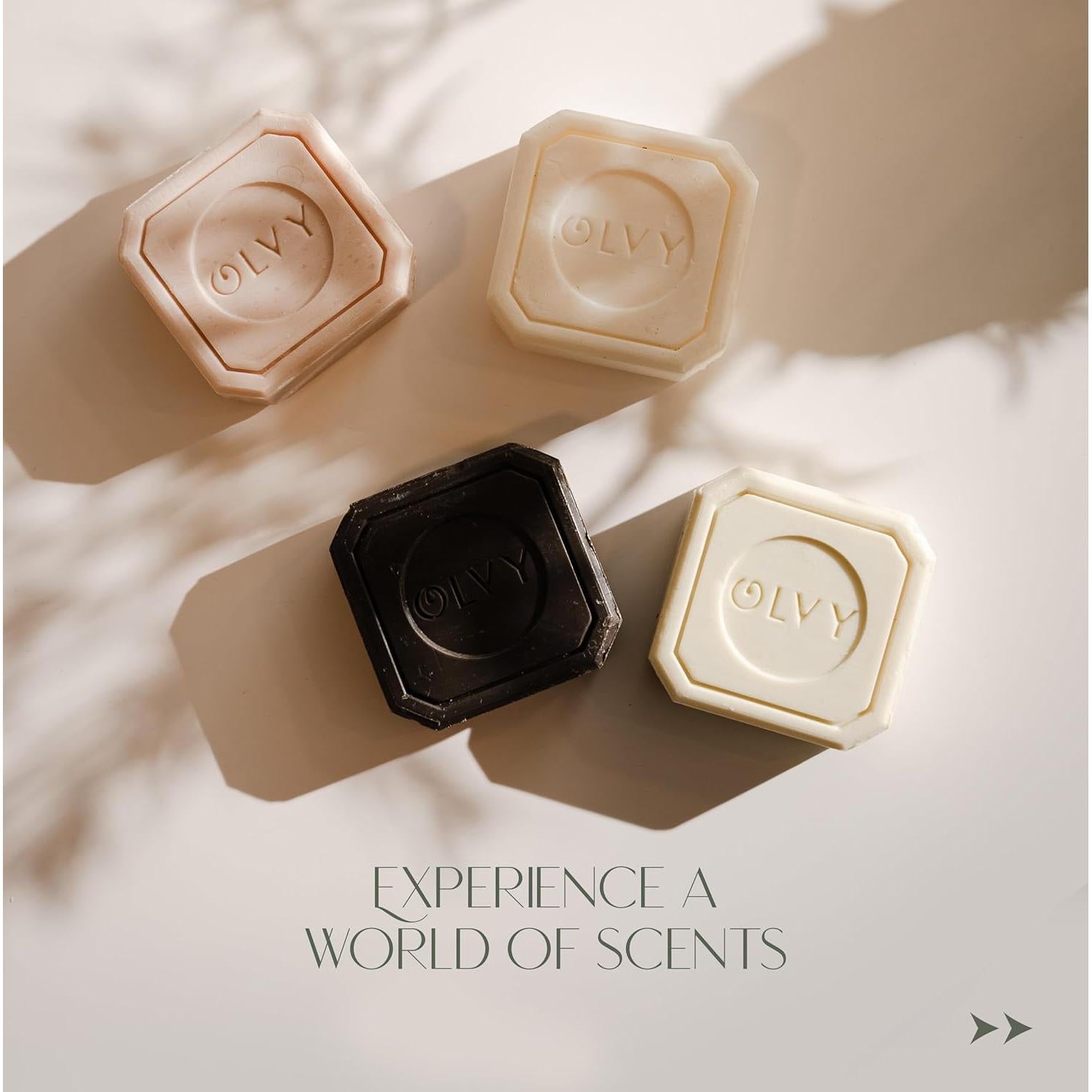 Jabón de Aceite de Oliva Olvy - Paquete Variado de 4 Barras