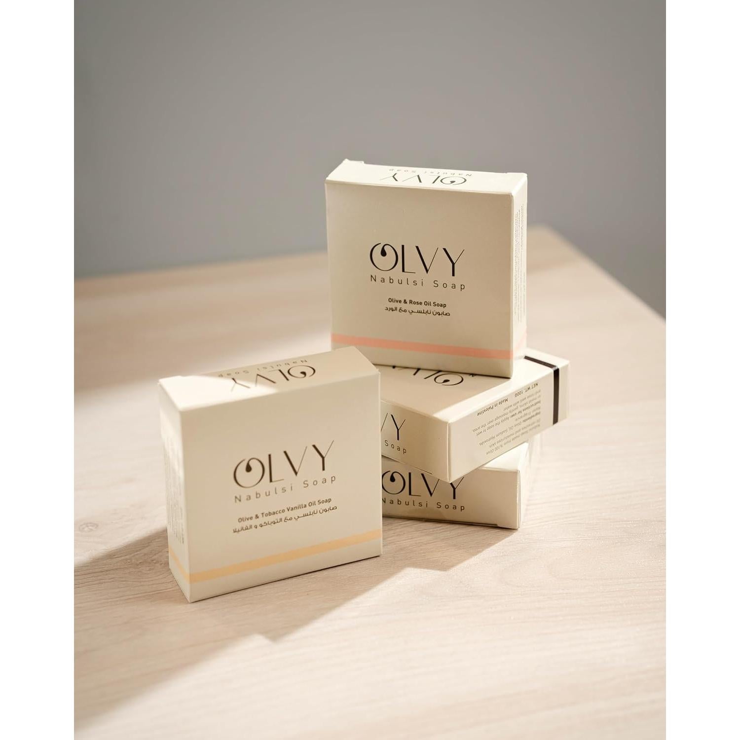 Jabón de Aceite de Oliva Olvy - Paquete Variado de 4 Barras