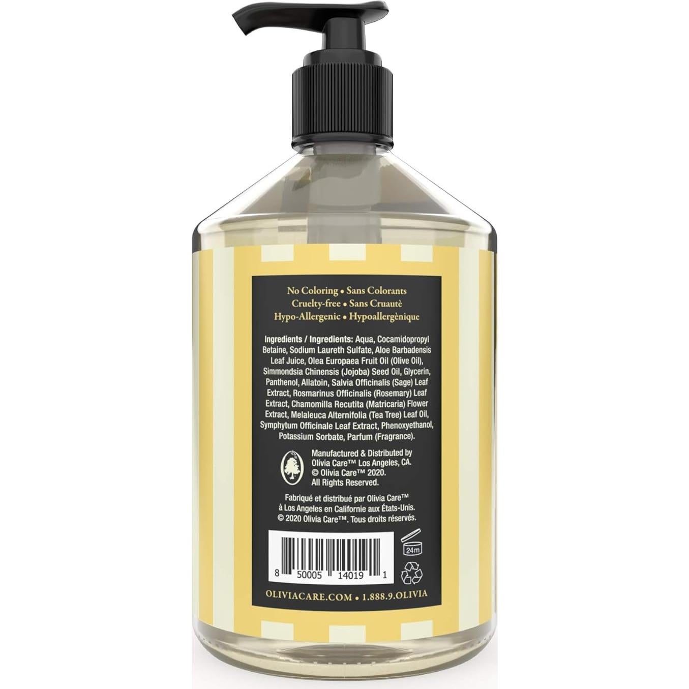 Jabón Líquido para Manos Olivia Care 549 ml - Hidratante y Natural