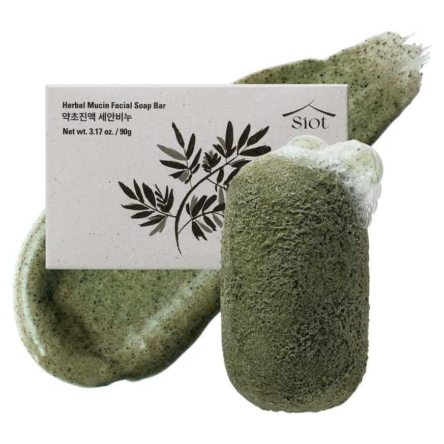 Jabón Facial Hidratante Mucin Herbal 90.7g - Hecho a Mano