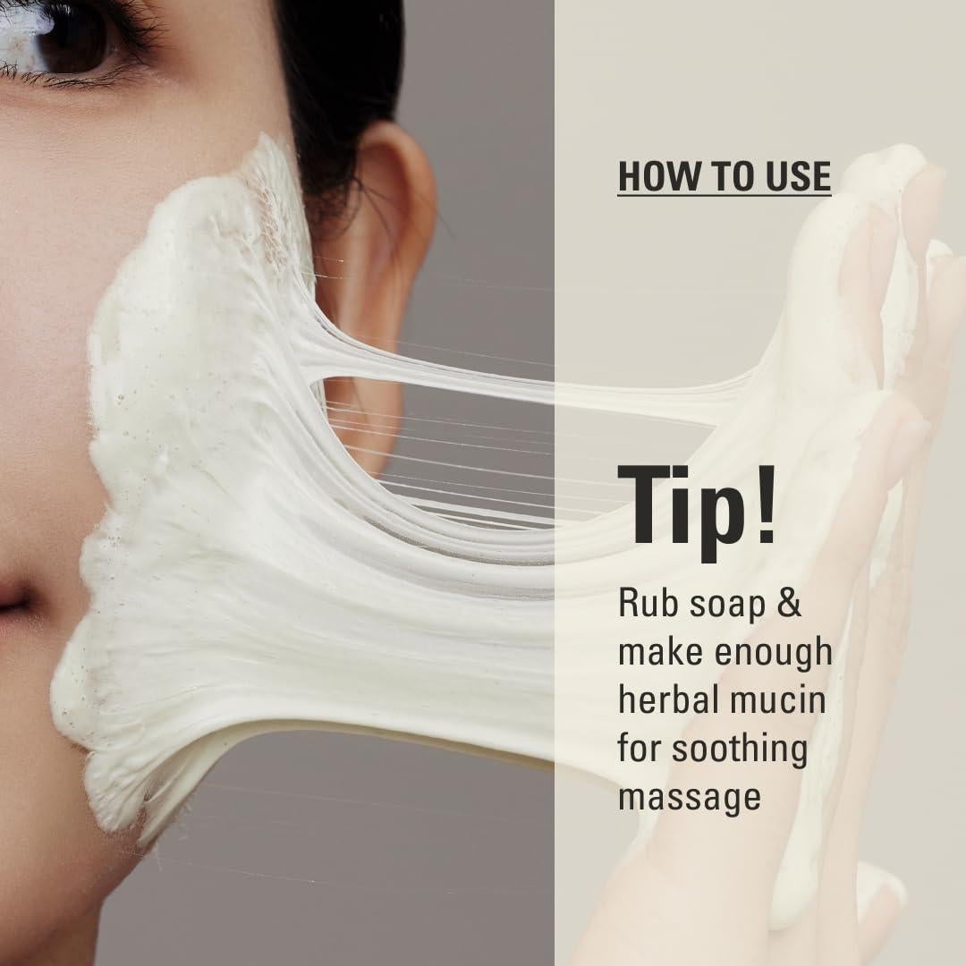 Jabón Facial Hidratante Mucin Herbal 90.7g - Hecho a Mano
