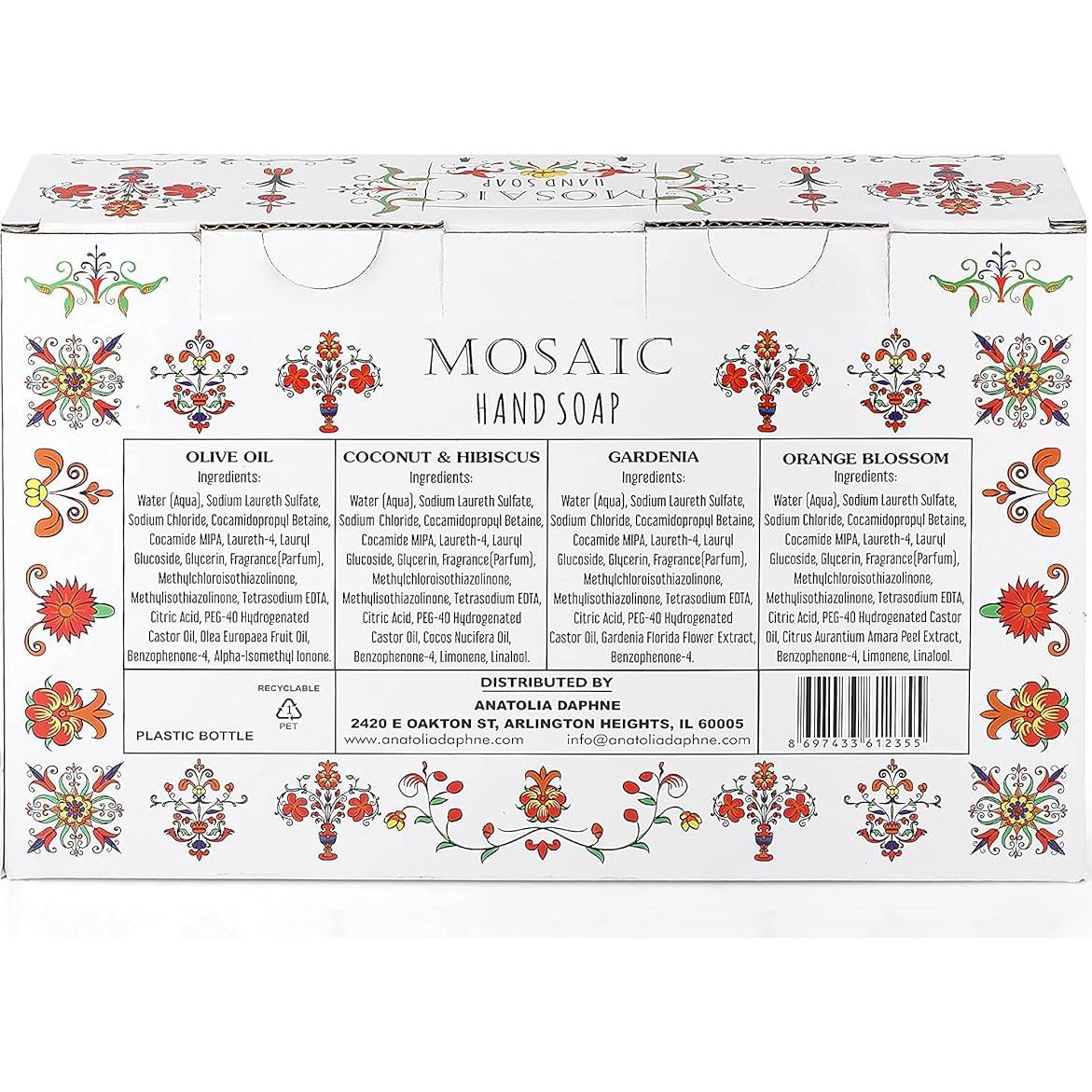 Juego de Jabón Líquido para Manos Mosaic - 4 Aromas 730 ml