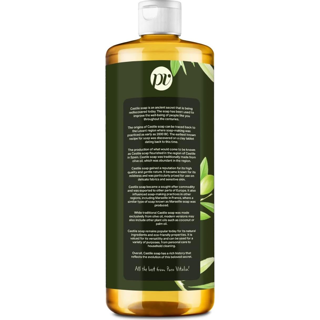 Jabón de Castilla Sin Fragancia Pura Vitalia 946 ml Orgánico