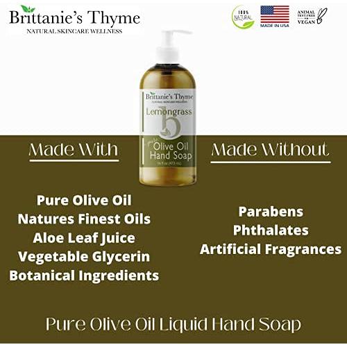 Jabón Líquido de Castile Brittanie 3x0.47L Hierba Limón Vegano