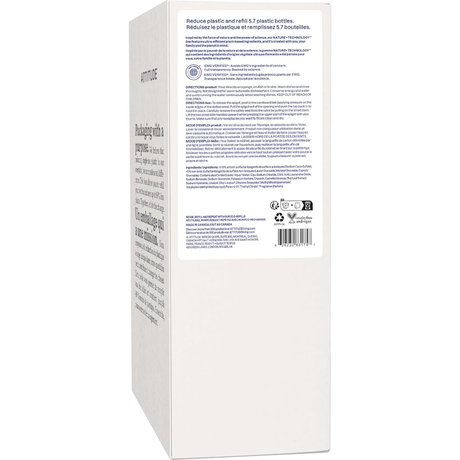 Jabón Líquido para Platos ATTITUDE 4L Vegano Cilantro y Oliva