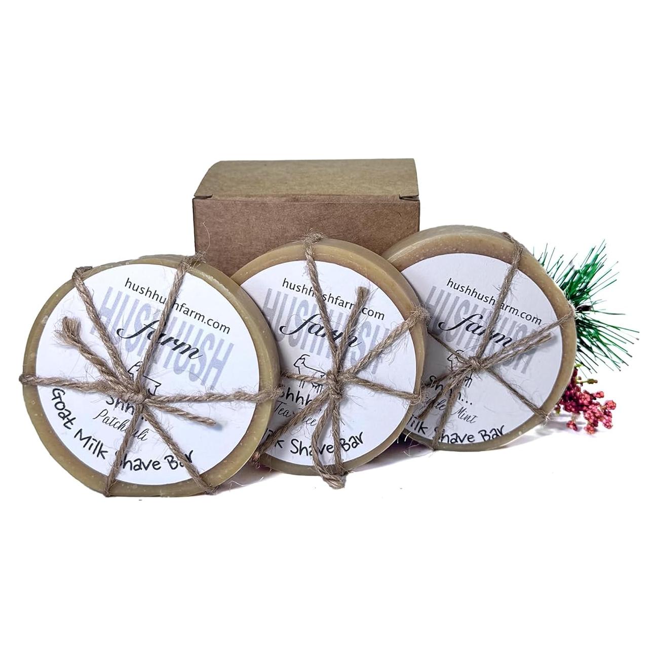 Jabón de Afeitar HushHush Farms 3 Barras 142g Natural