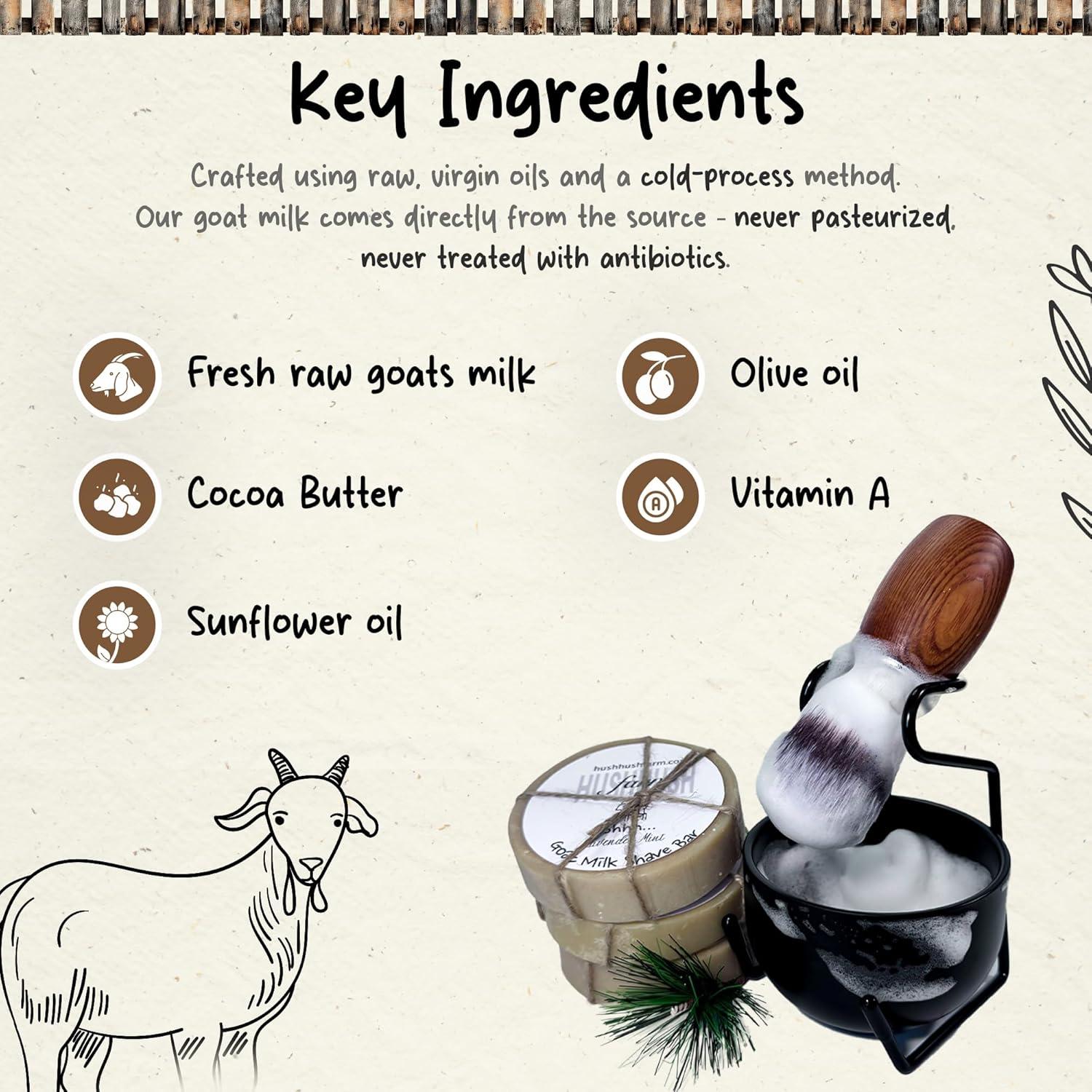 Jabón de Afeitar HushHush Farms 3 Barras 142g Natural