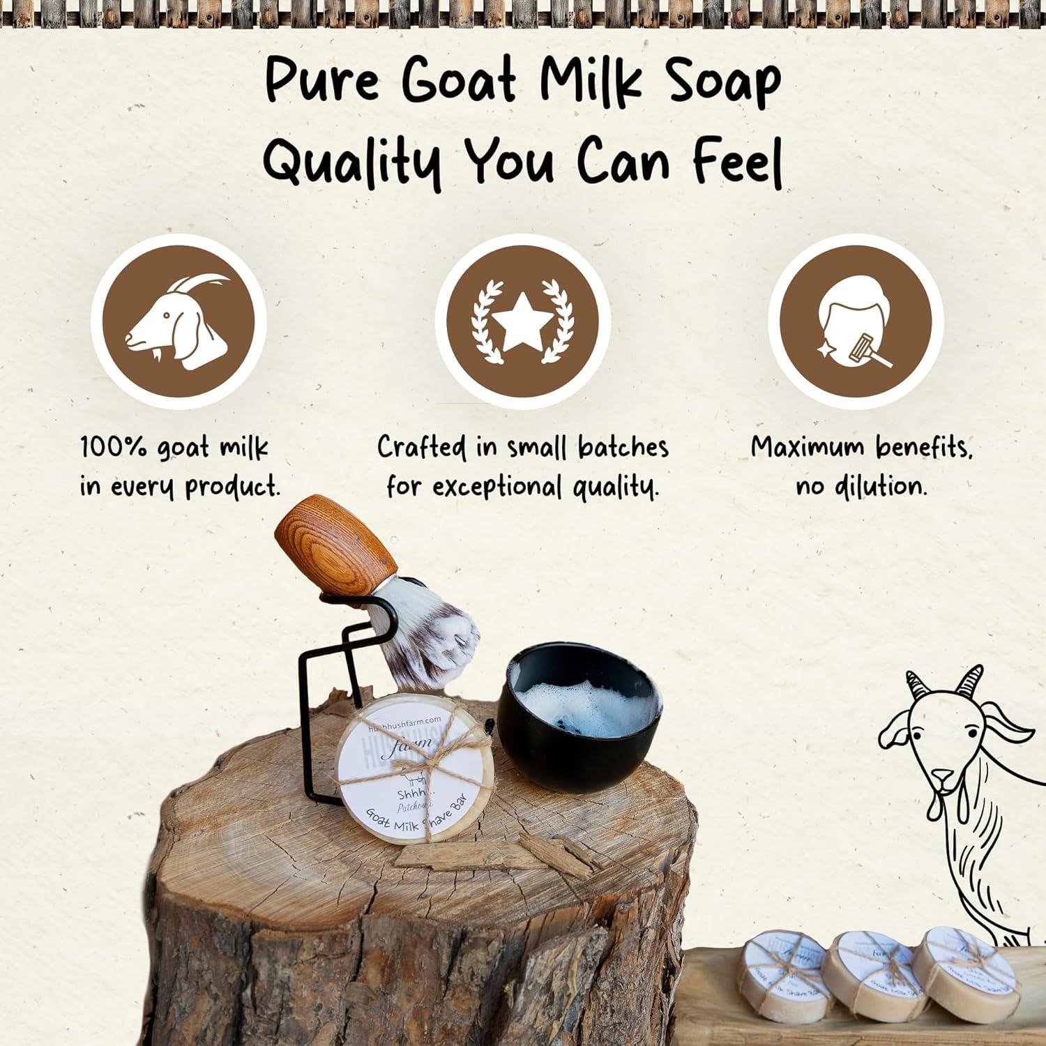 Jabón de Afeitar HushHush Farms 3 Barras 142g Natural