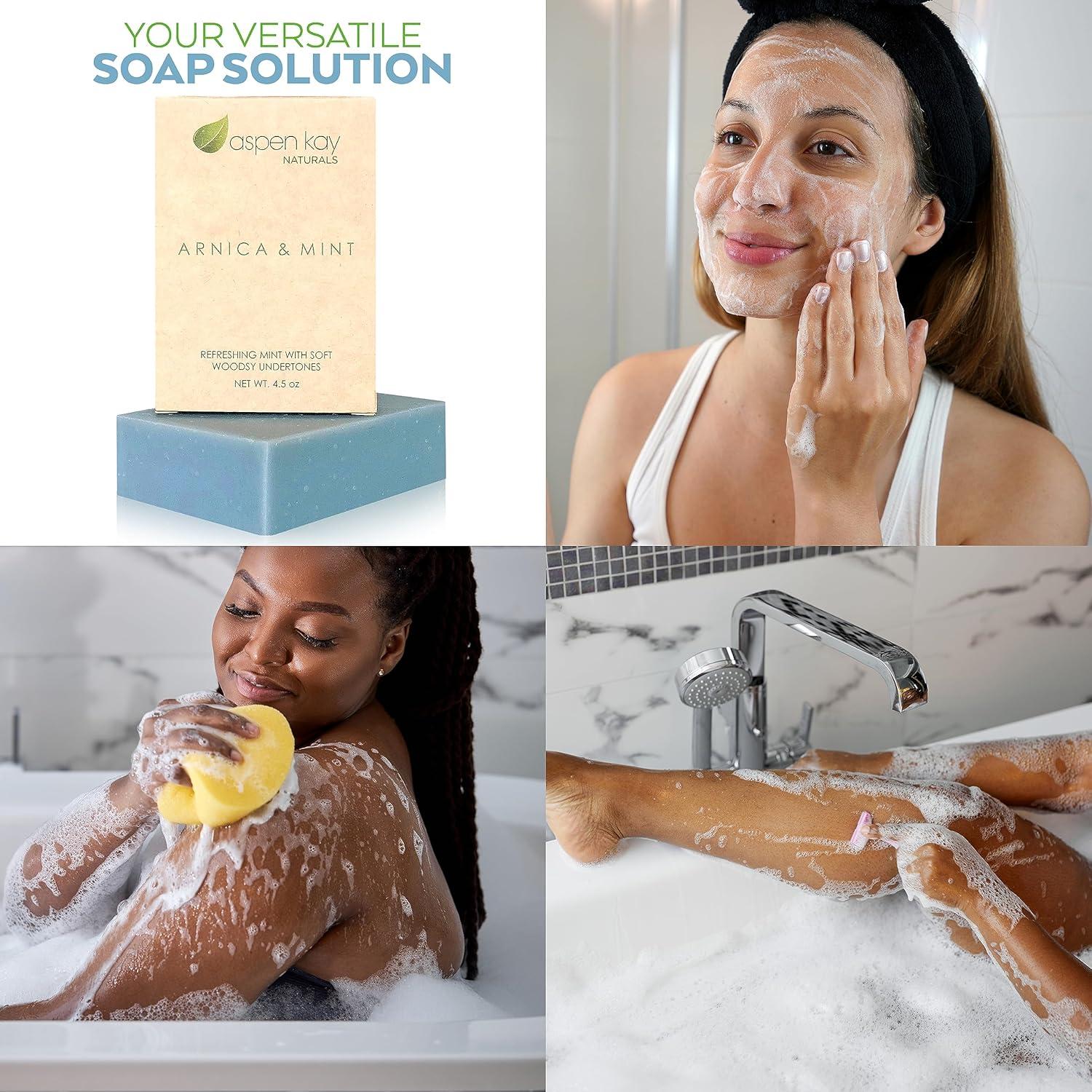 Jabón Vegano de Árnica y Menta Aspen Kay Naturals - 3 Piezas