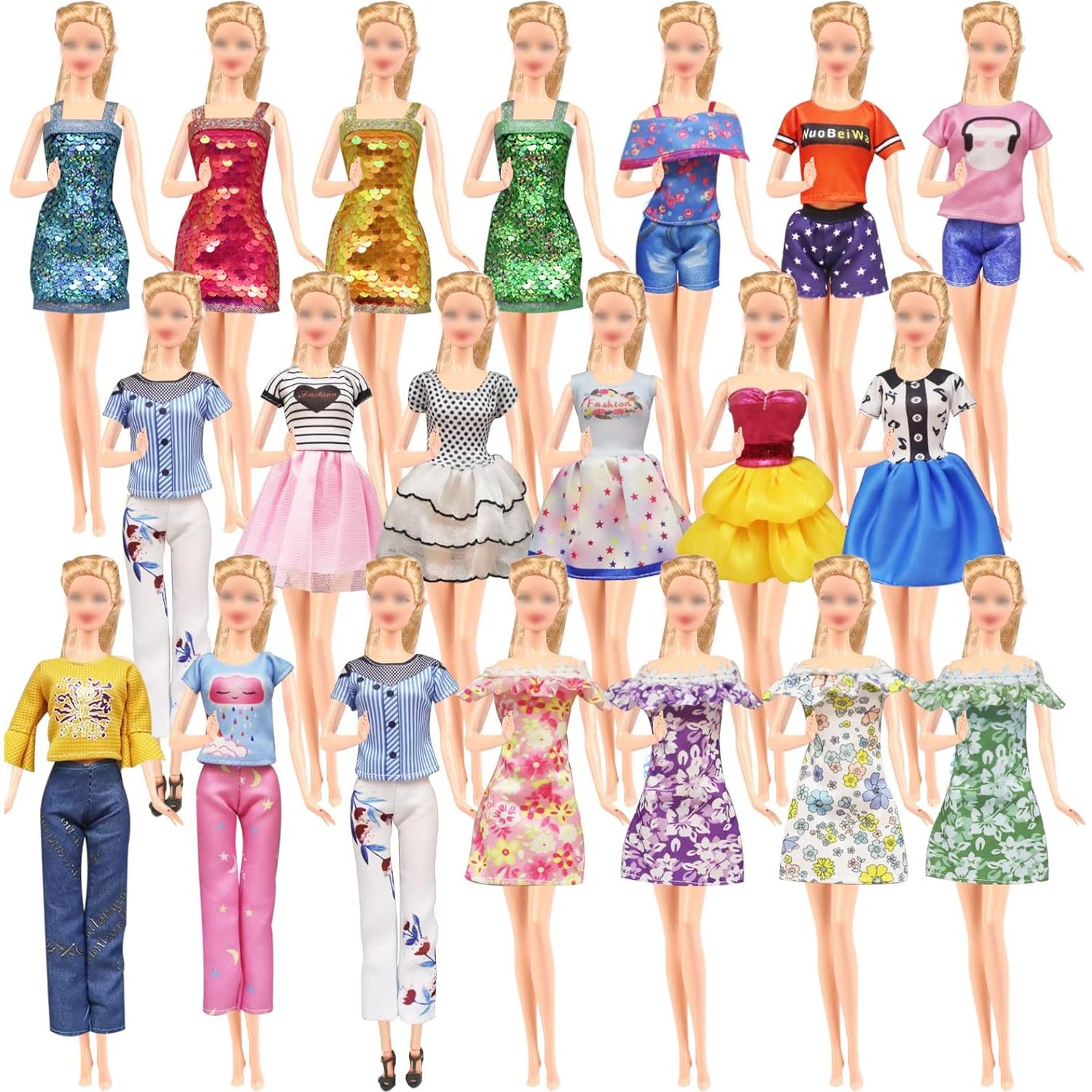 20 Pcs Ropa para Muñecas Carreuty 29 cm 3 Vestidos y 10 Zapatos