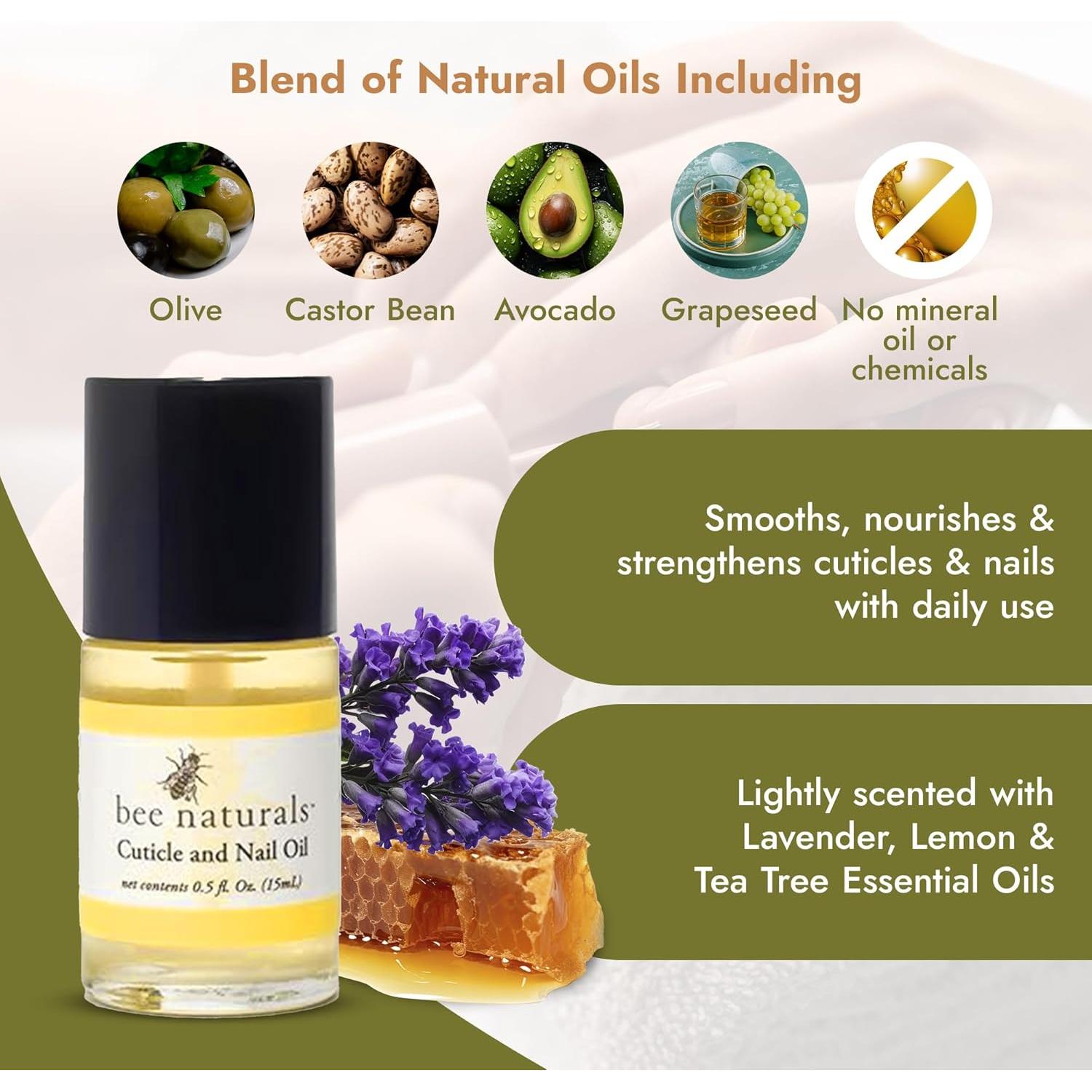 Aceite para Uñas y Cutículas Bee Naturals 15 ml - Hidratación Profunda
