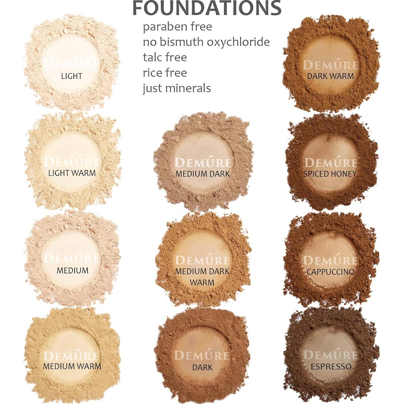 Base de Maquillaje Mineral Demure Tono Medio Oscuro Cálido 0.92kg